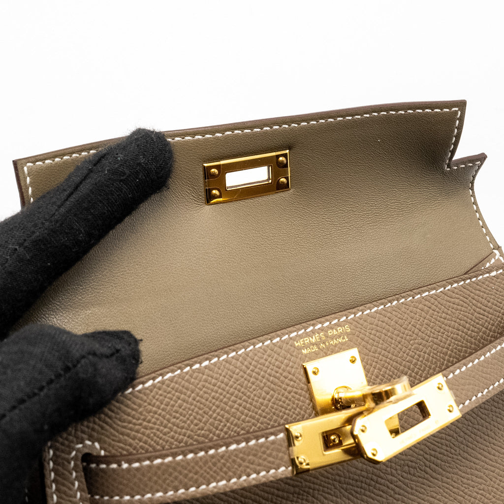 HERMES MINI KELLY EPSOM ETOUPE GHW