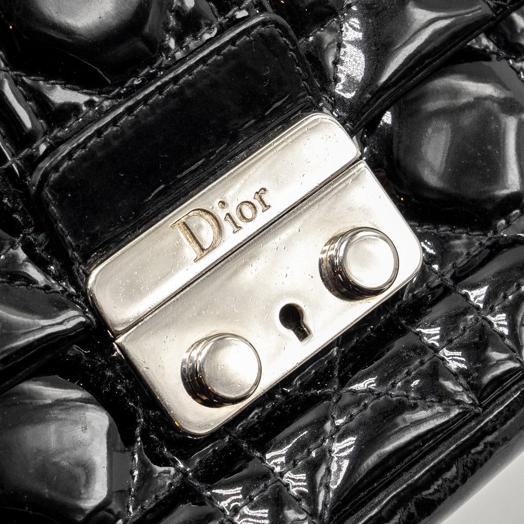 DIOR MISS DIOR POCHETTE PATENT BLACK SHW