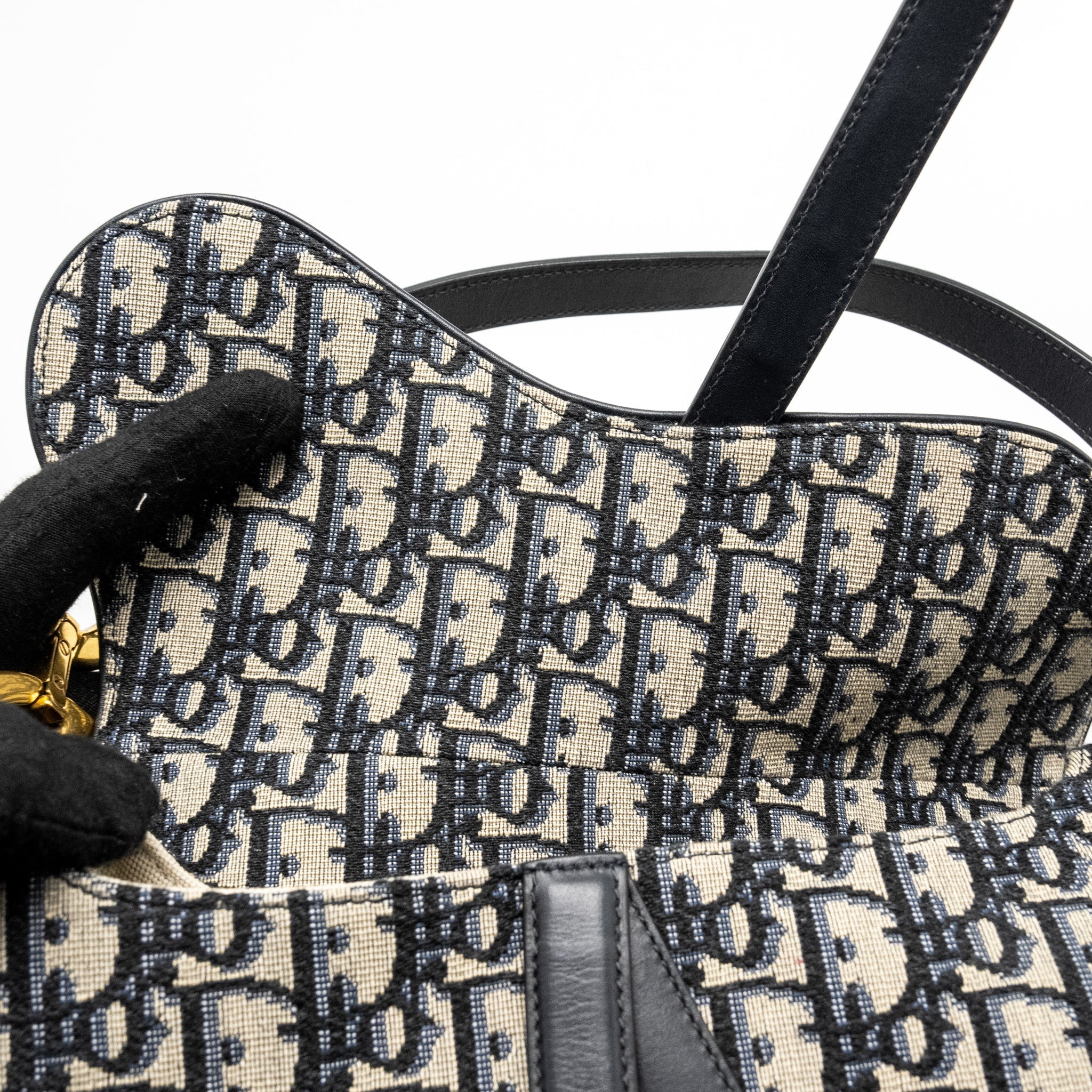 DIOR MEDIUM SADDLE BAG BLUE OBLIQUE CANVAS GHW