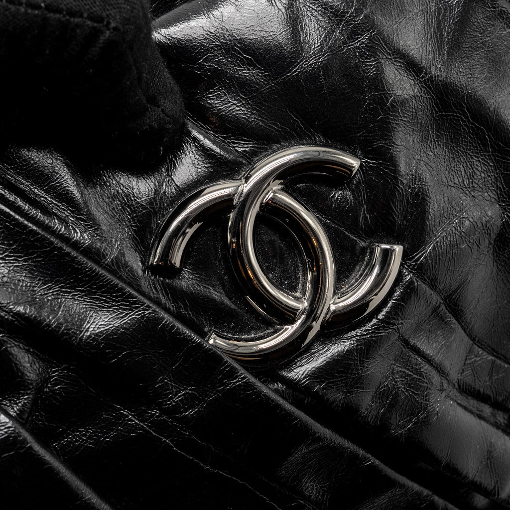 CHANEL TWISTED TOTE BAG CALFSKIN BLACK SHW