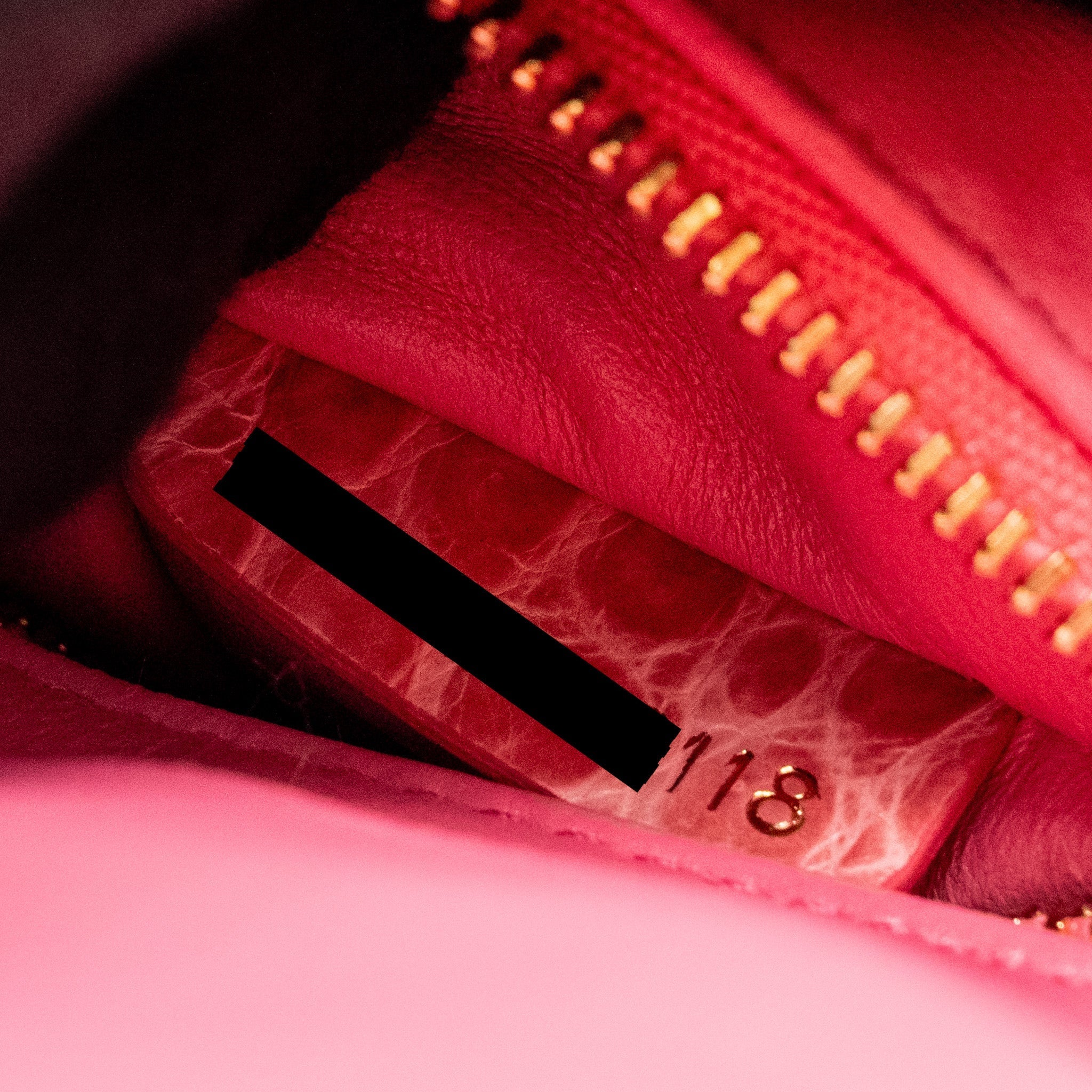 DIOR MINI LADY DIOR CROCODILE PINK LGHW