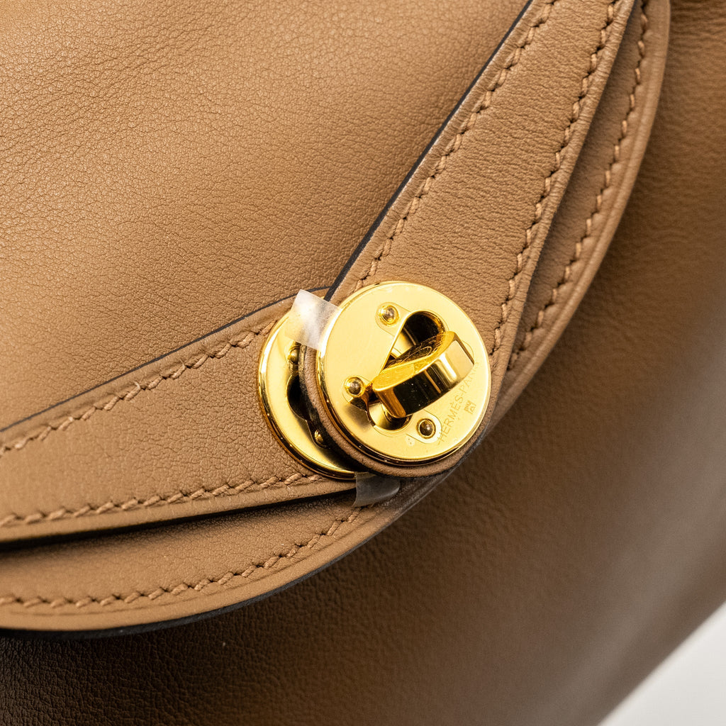 HERMES MINI LINDY SWIFT ALEZAN/BISCUIT GHW