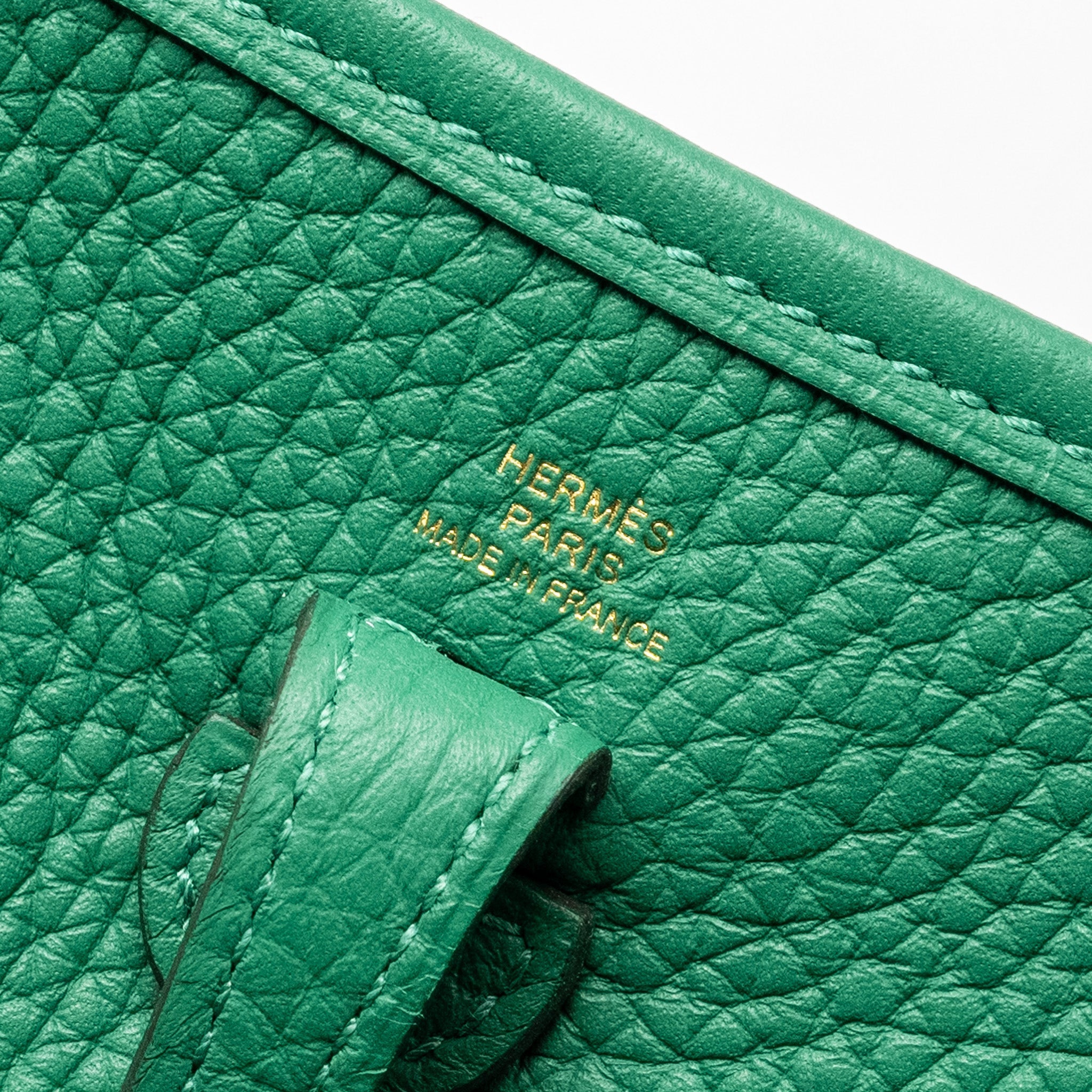 HERMES MINI EVELYN CLEMENCE VERT VERTIGO GHW
