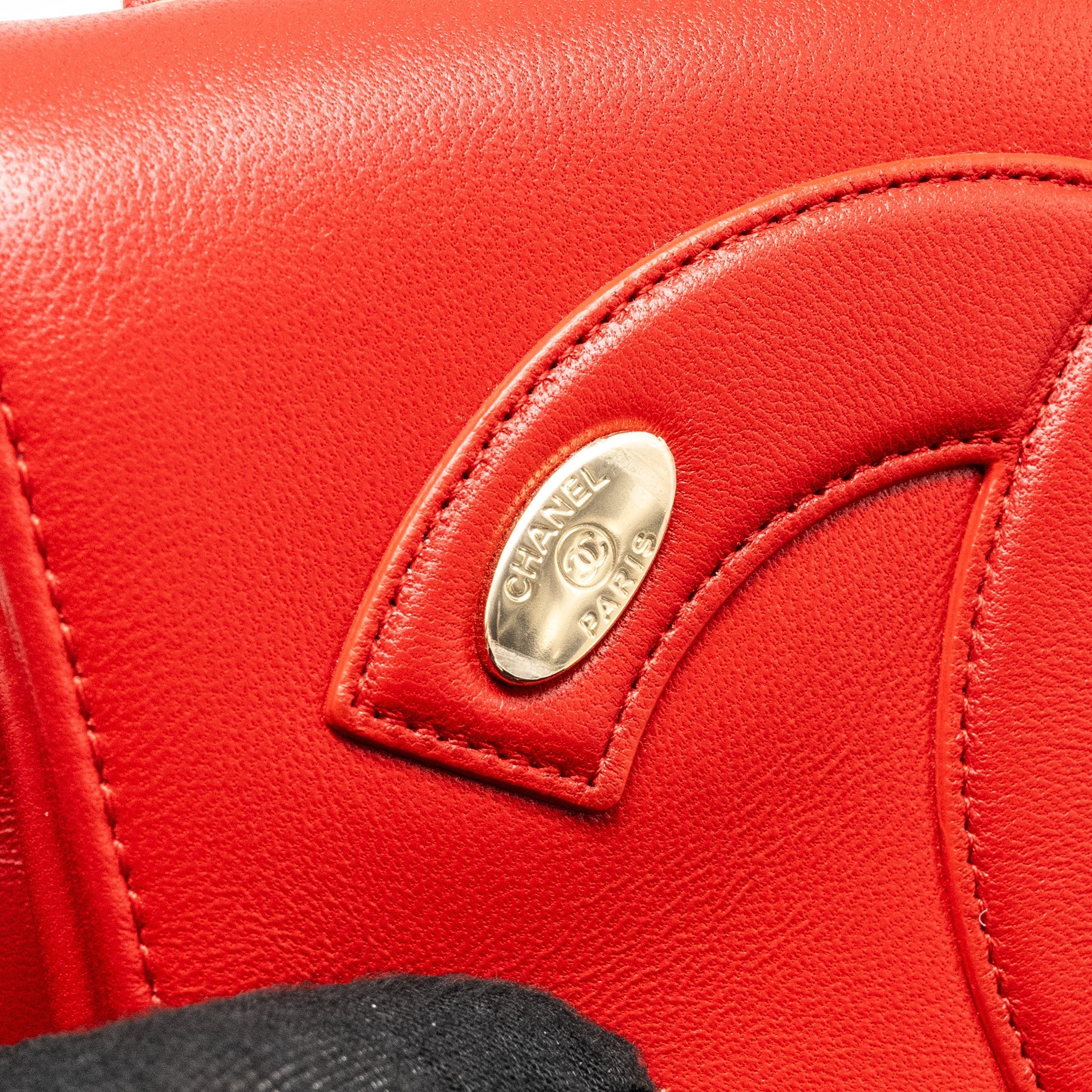 CHANEL MANIA FLAP BAG LAMBSKIN RED LGHW
