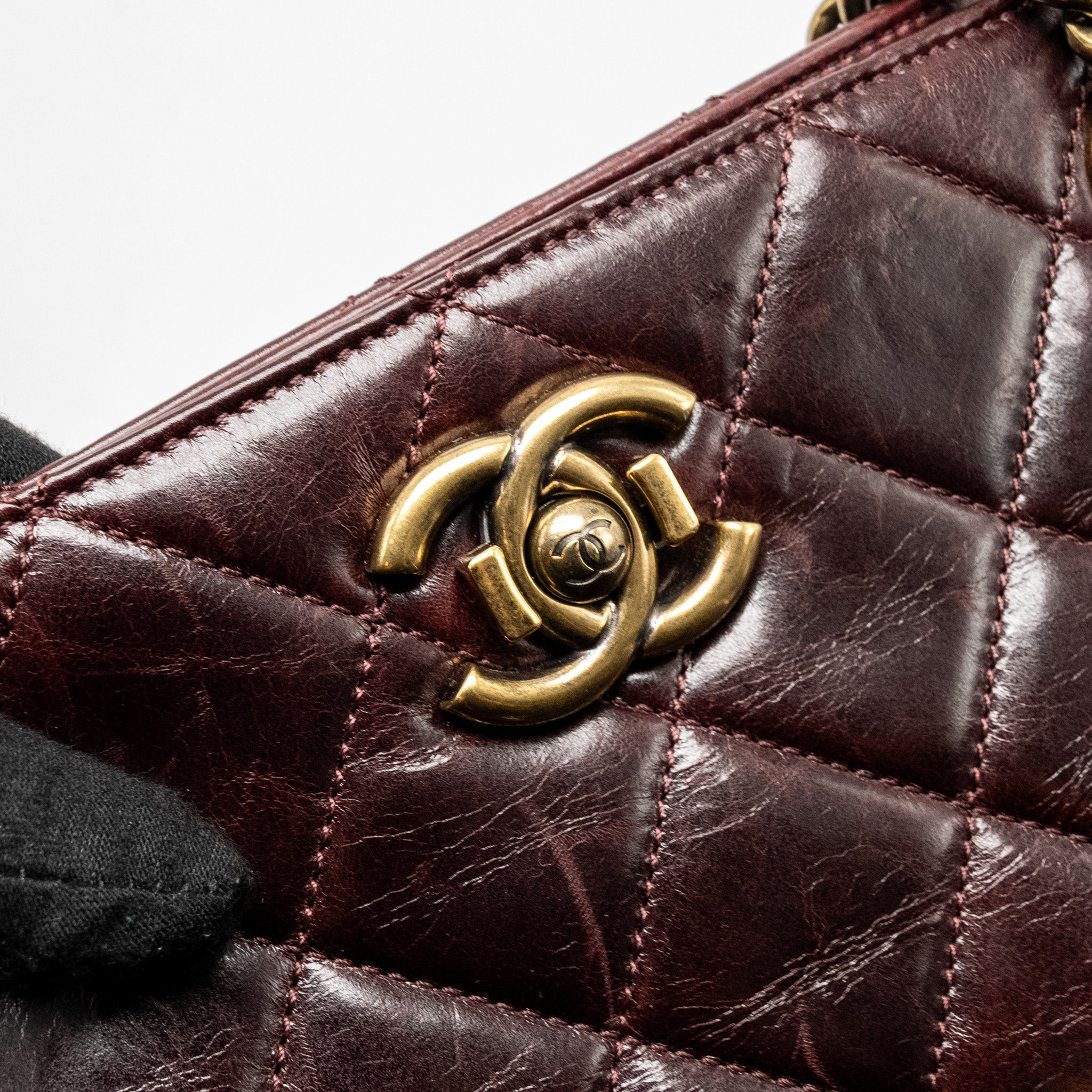 CHANEL PERFECT EDGE TOTE BAG CALFSKIN BURGUNDY GHW