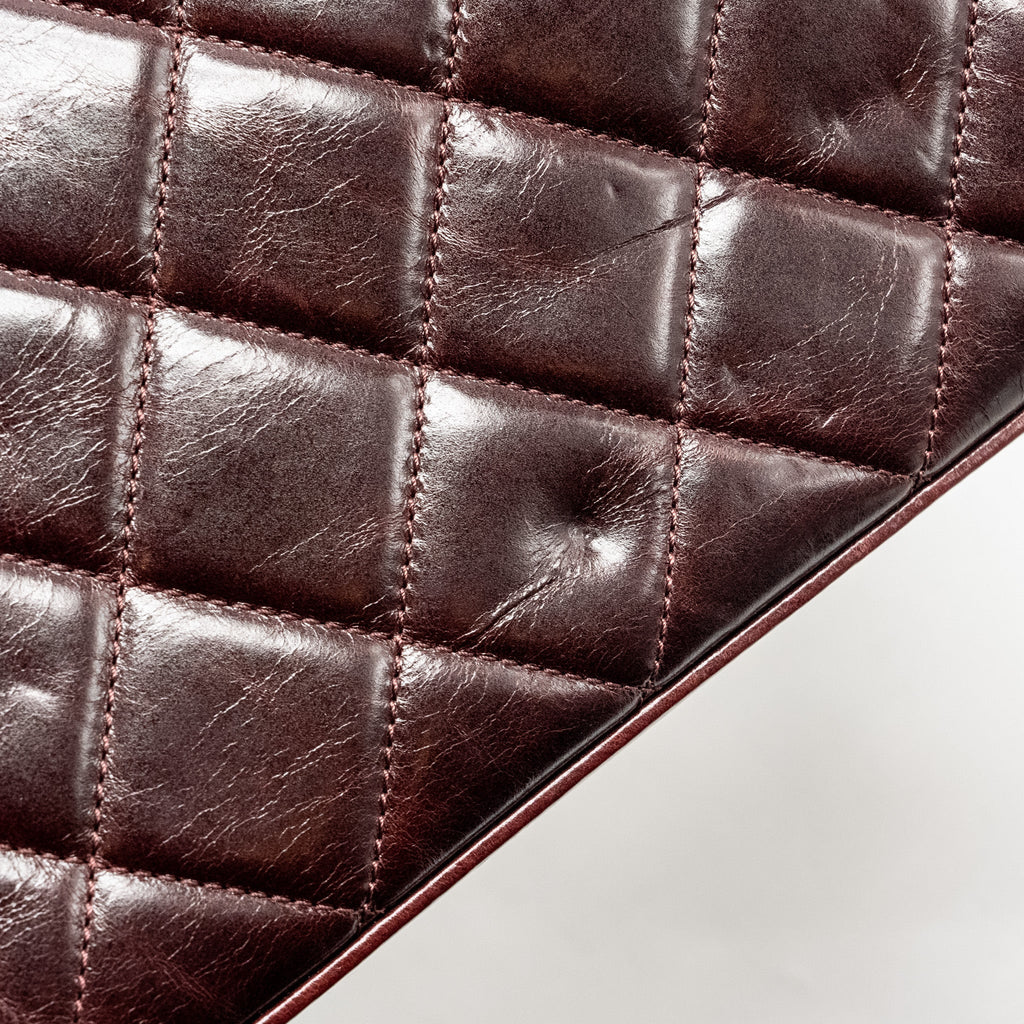 CHANEL PERFECT EDGE TOTE BAG CALFSKIN BURGUNDY GHW