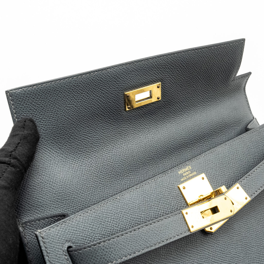 HERMES KELLY 28 EPSOM VERT AMANDE GHW