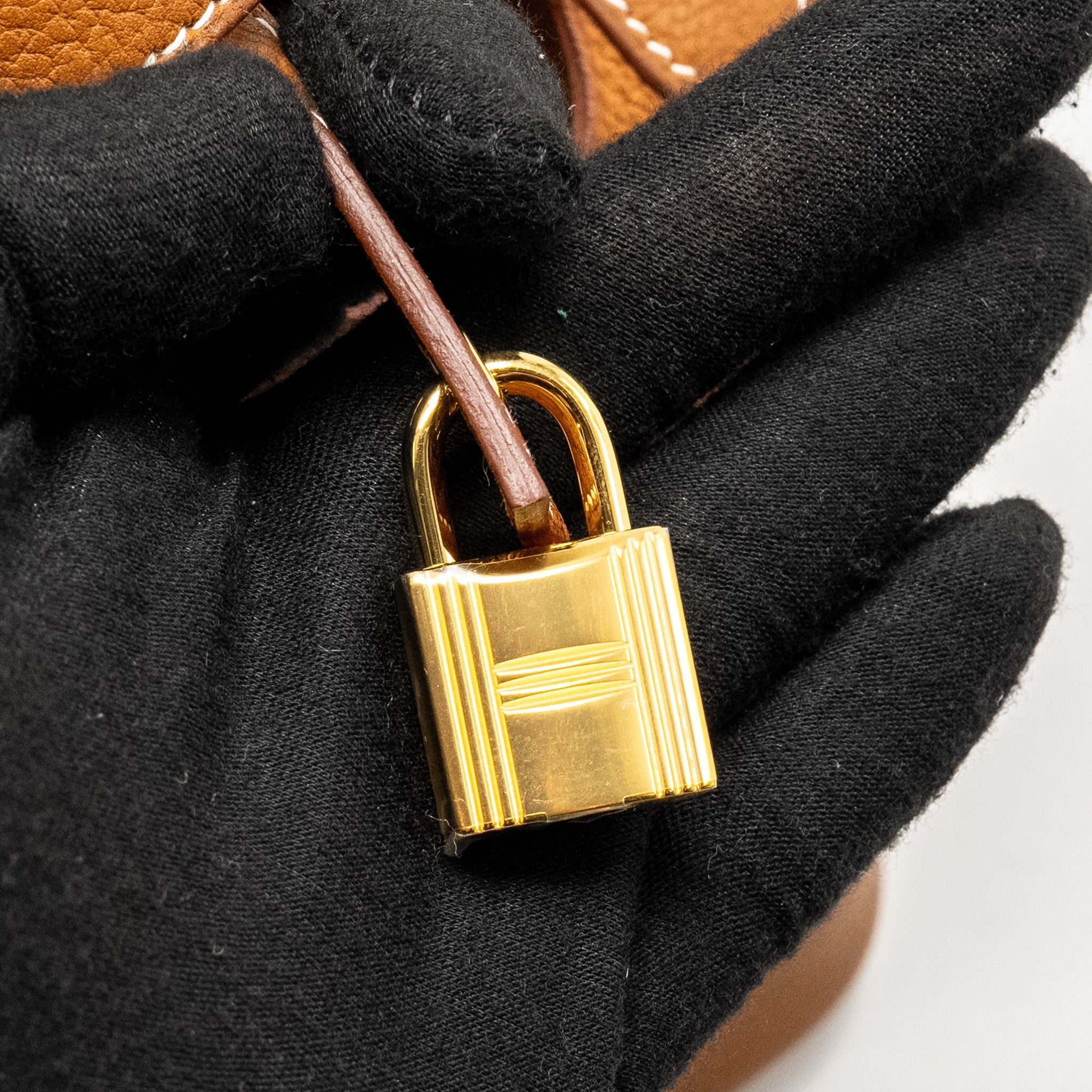 HERMES PICOTIN 18 LOCK BAG BARENIA FAUBOURG FAUVE GHW