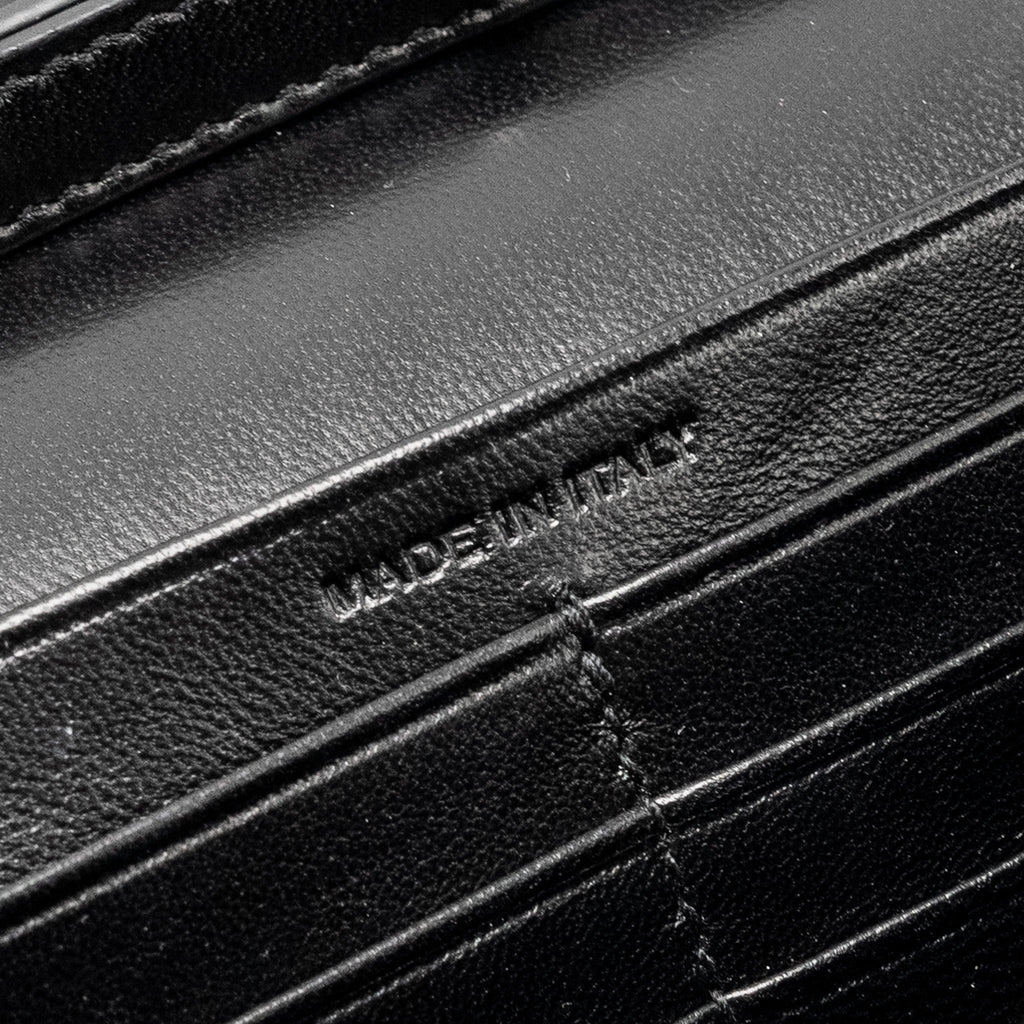 SAINT LAURENT / YSL CLASSIC CHAIN WALLET CROC-EMBOSSED CALFSKIN BLACK SHW