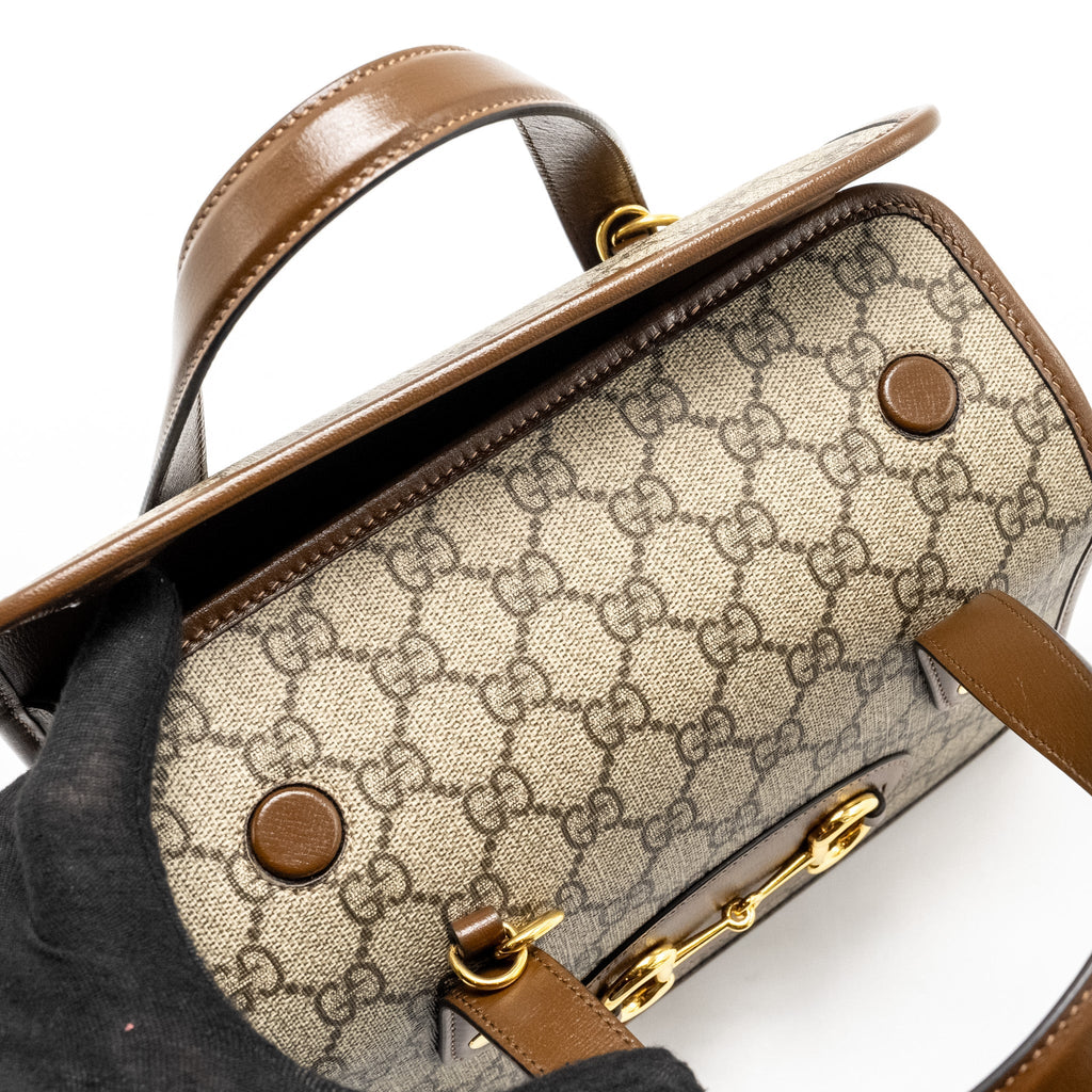 GUCCI TOP HANDLE HORSEBIT 1955 BAG GG SUPREME CANVAS GHW