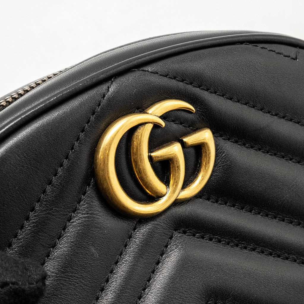 GUCCI GG MARMONT BELT BAG CALFSKIN BLACK GHW
