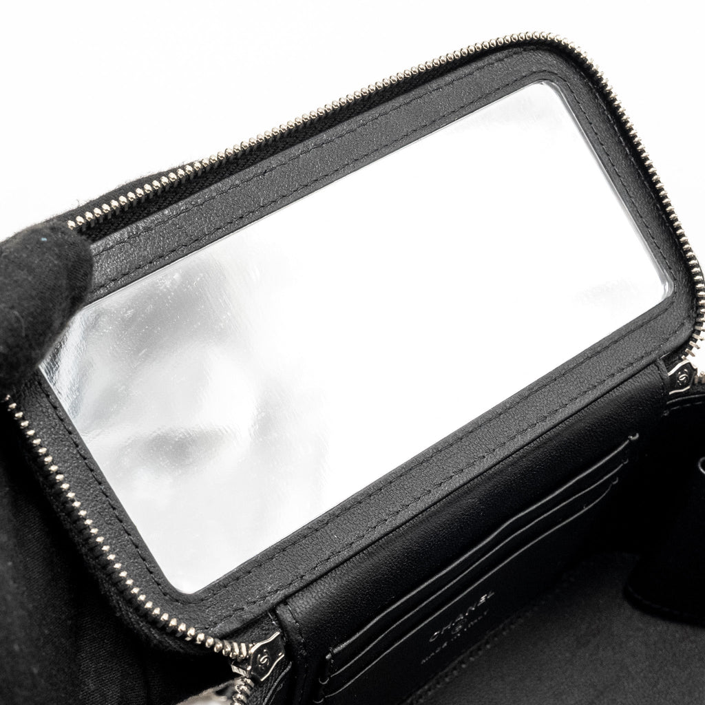 CHANEL TOP HANDLE LONG VANITY CASE LAMBSKIN BLACK SHW (MICROCHIP)