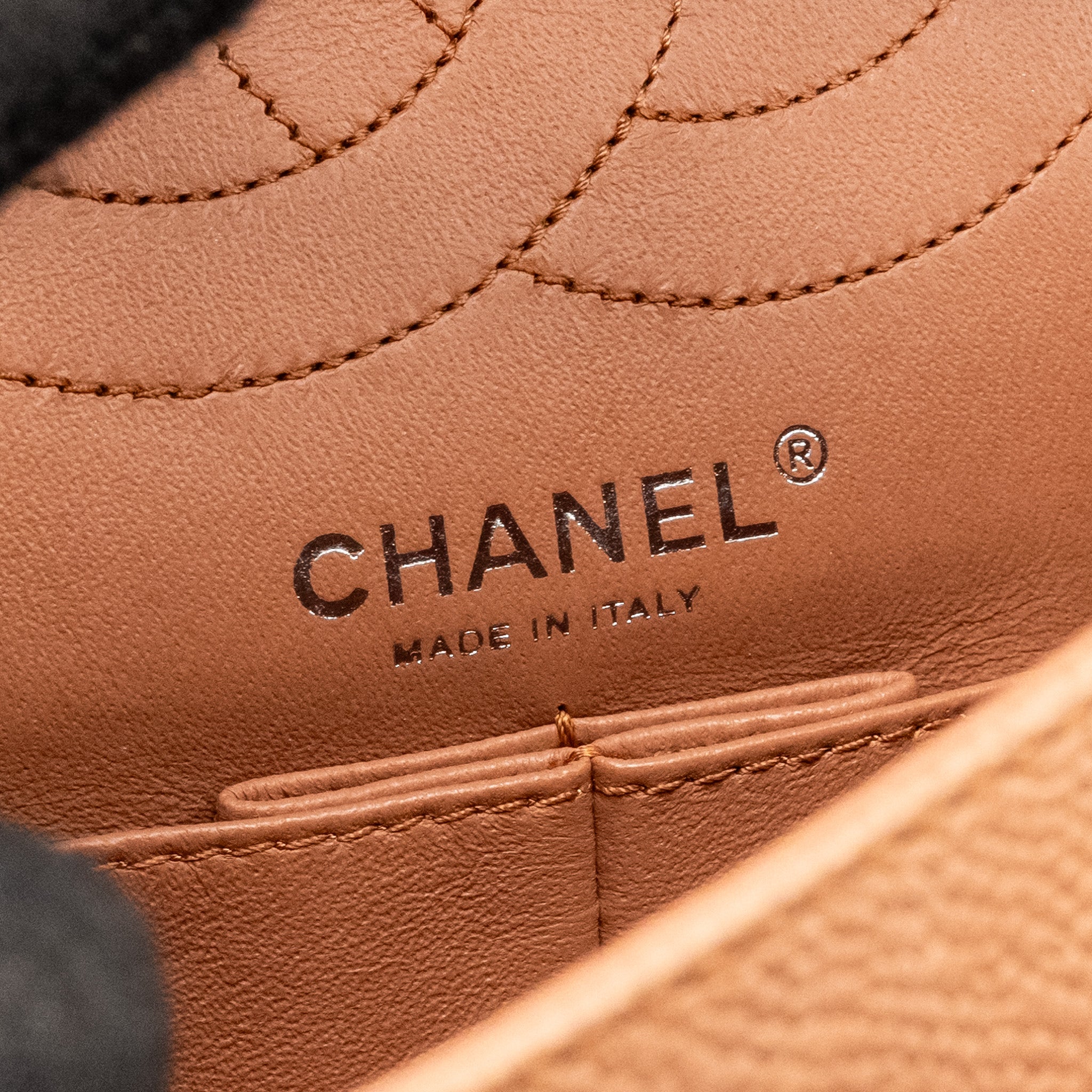 CHANEL SMALL 2.55 REISSUE FLAP BAG GRAINED CALFSKIN LIGHT BROWN SHW