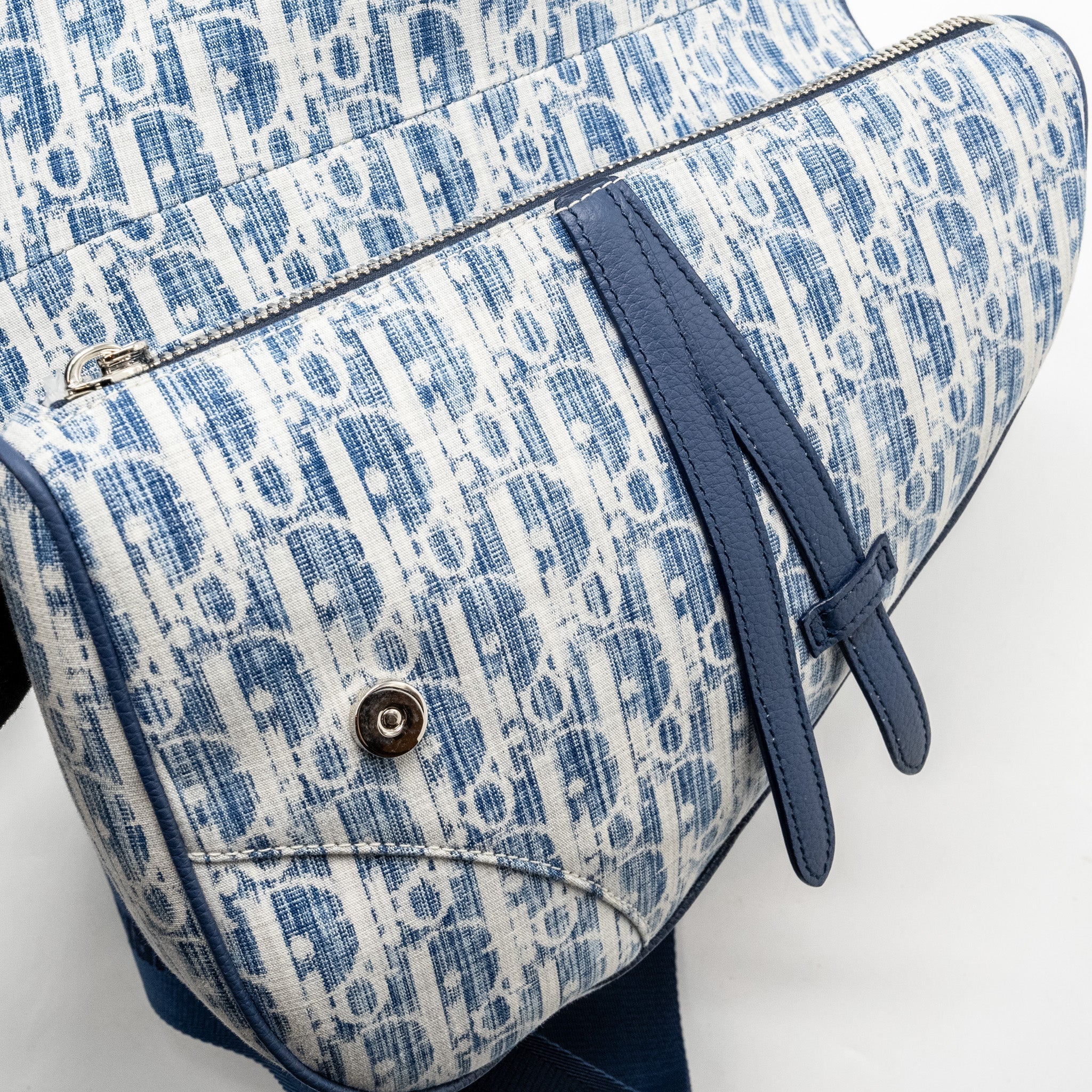 DIOR HOMME SADDLE BAG OBLIQUE KASURI BLUE/MULTICOLOUR SHW