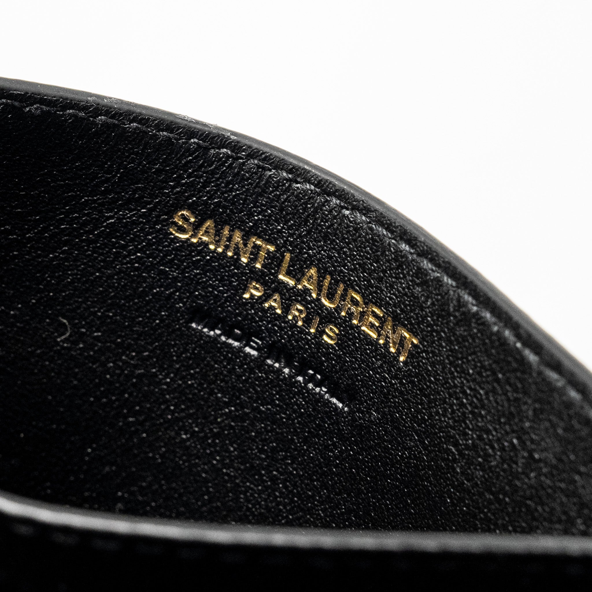 SAINT LAURENT CARD CASE CALFSKIN BLACK GHW