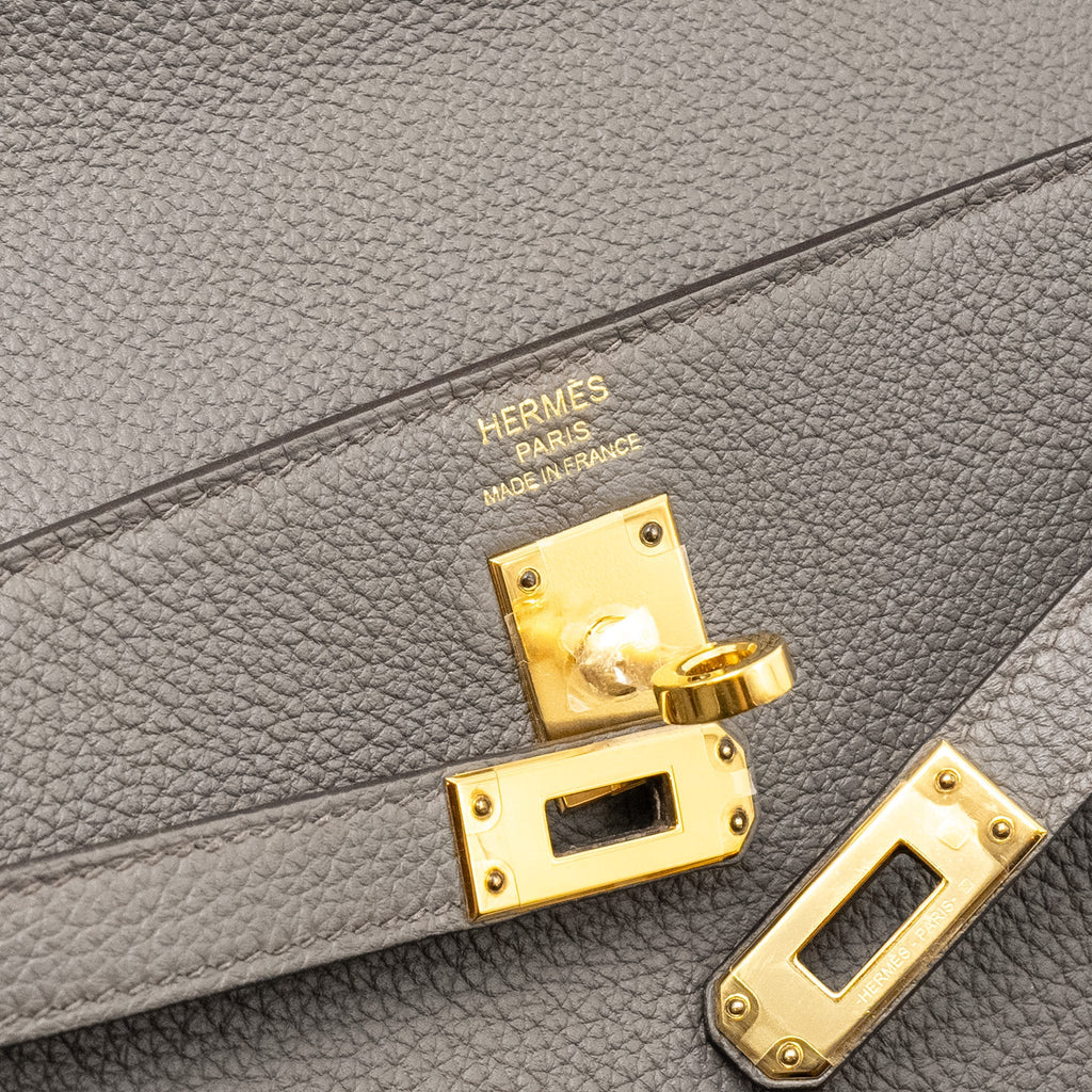 HERMES KELLY 25 TOGO GRIS ETAIN GHW