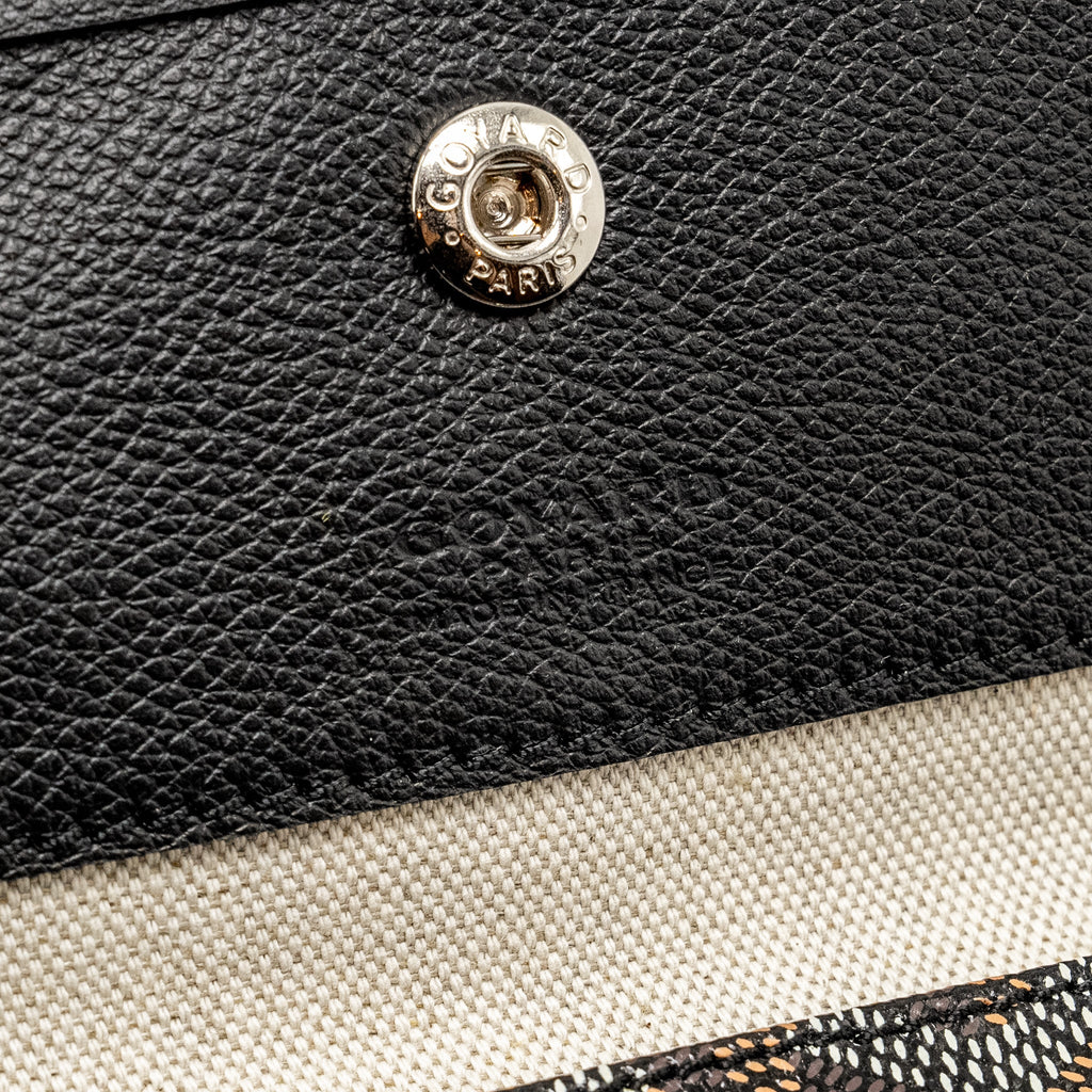 GOYARD SAINT LOUIS PM TOTE BAG GOYARDINE CANVAS / CALFSKIN BLACK SHW