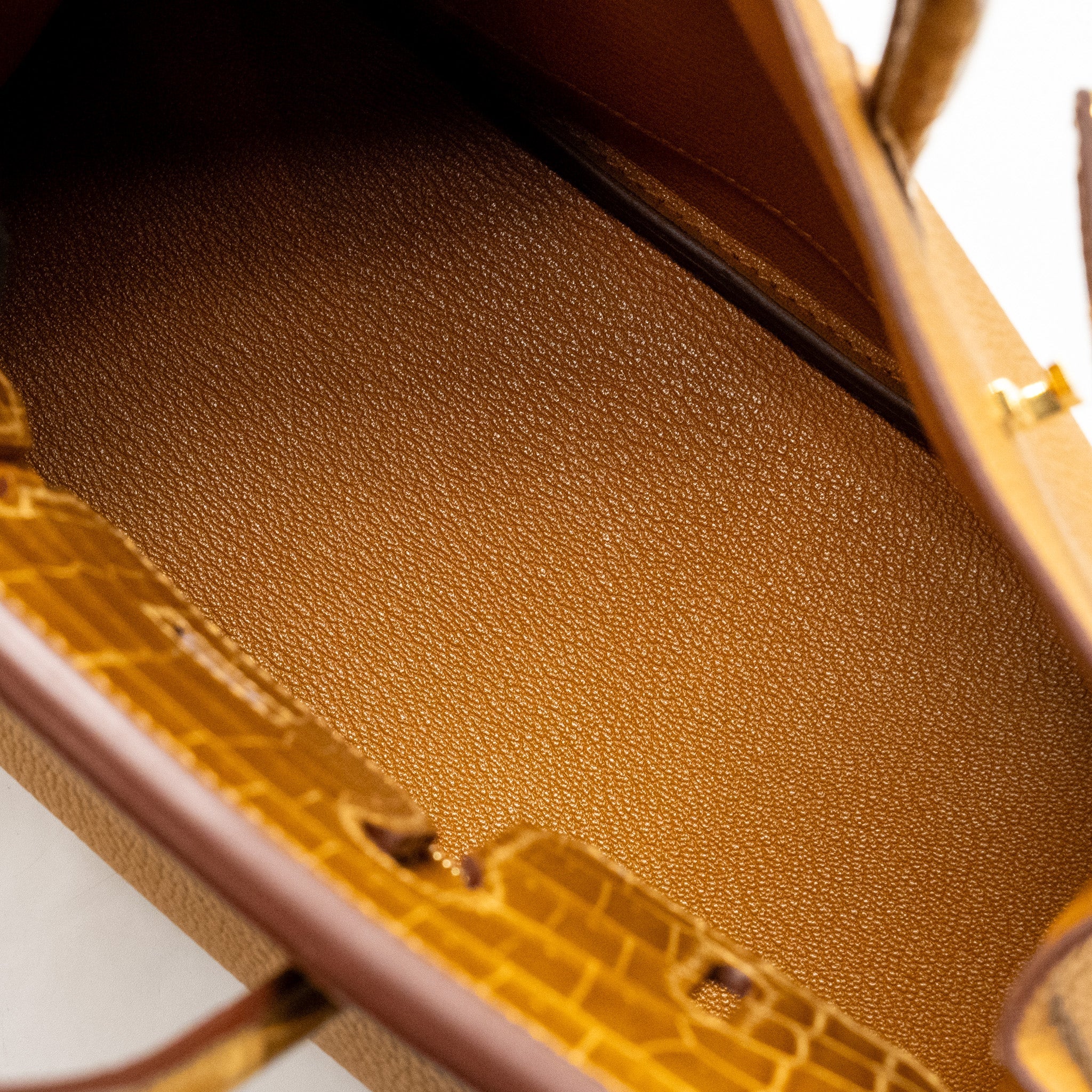 HERMES BIRKIN 25 TOUCH CROCODILE NILOTICUS/TOGO CARAMEL/TABAC CAMEL GHW