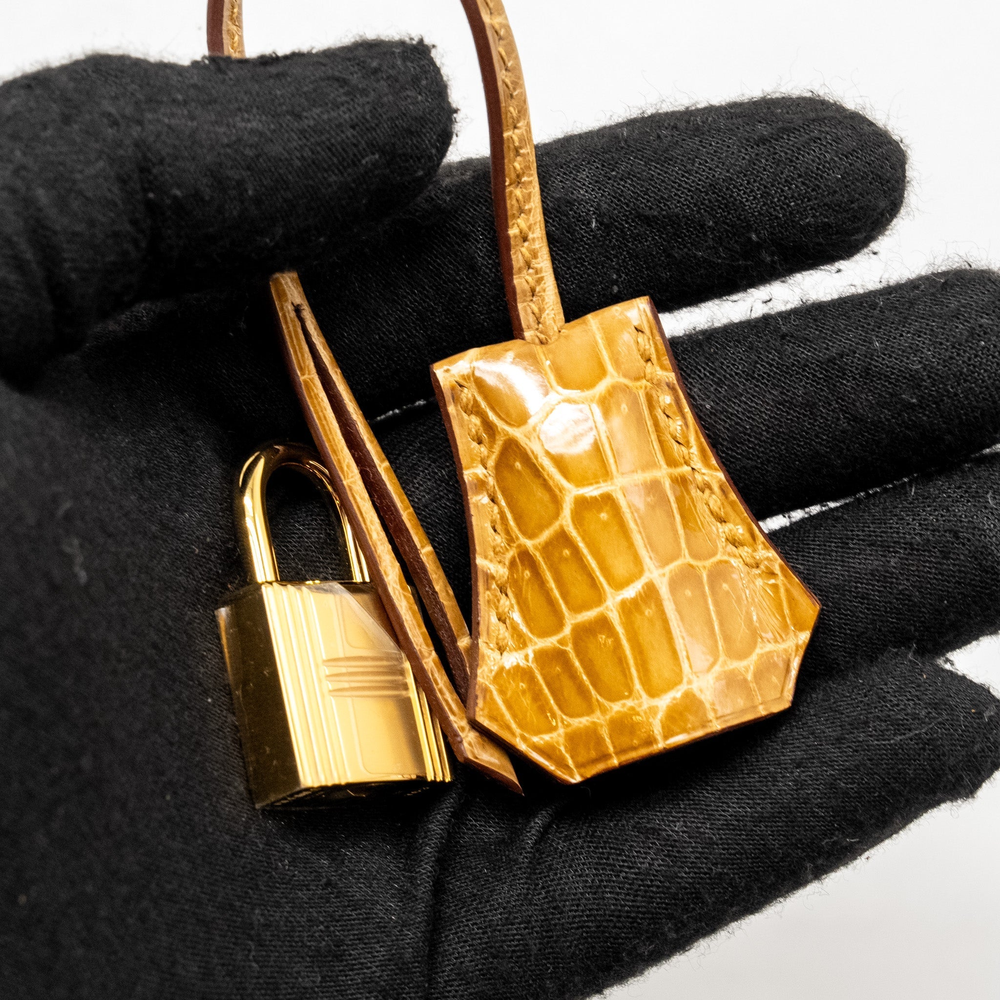 HERMES BIRKIN 25 TOUCH CROCODILE NILOTICUS/TOGO CARAMEL/TABAC CAMEL GHW