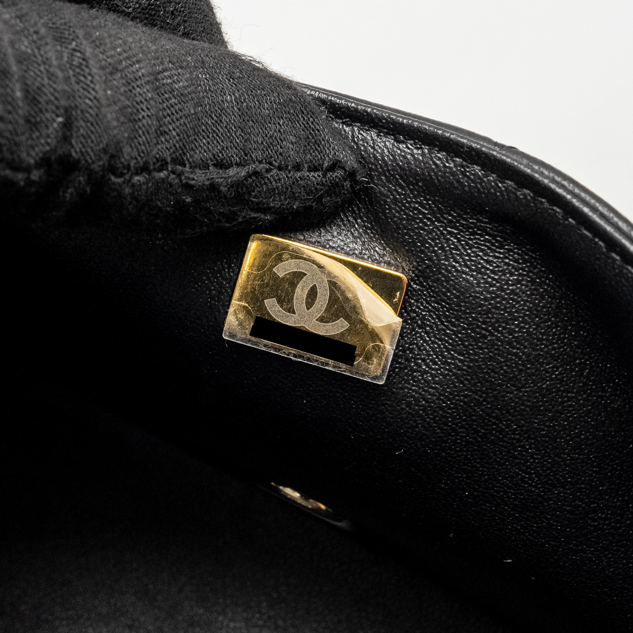 CHANEL MINI RECTANGULAR FLAP BAG LAMBSKIN BLACK LGHW (MICROCHIP)