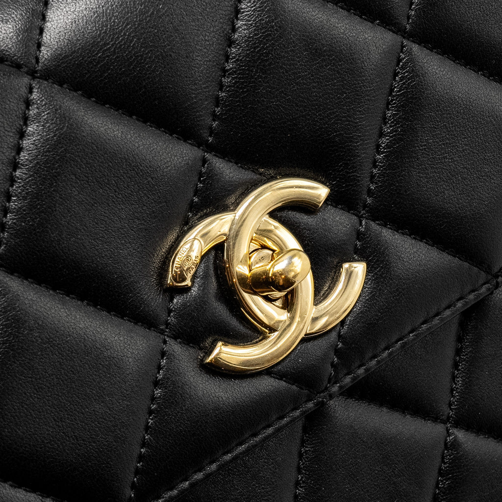 CHANEL SMALL TRENDY CC FLAP BAG LAMBSKIN BLACK GHW