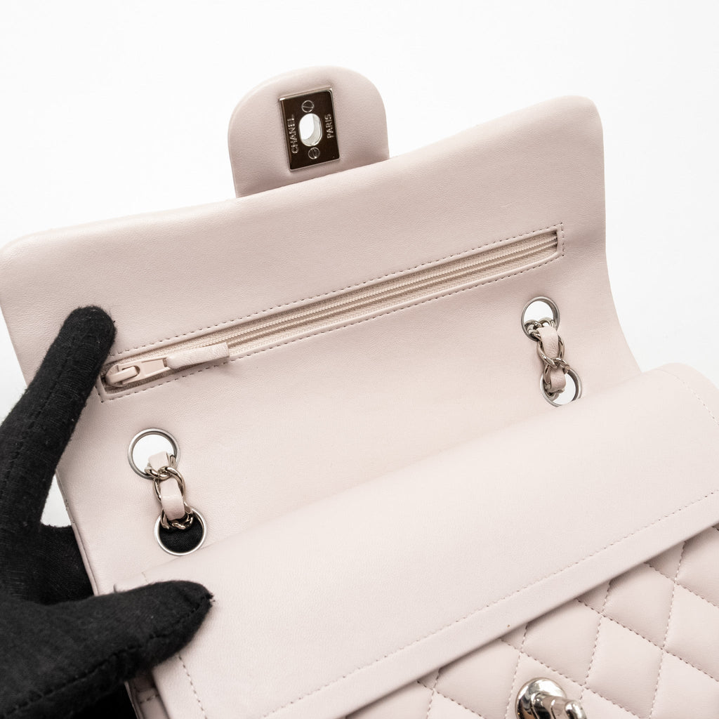 CHANEL SMALL CLASSIC DOUBLE FLAP BAG LAMBSKIN LIGHT PURPLE SHW (MICROCHIP)