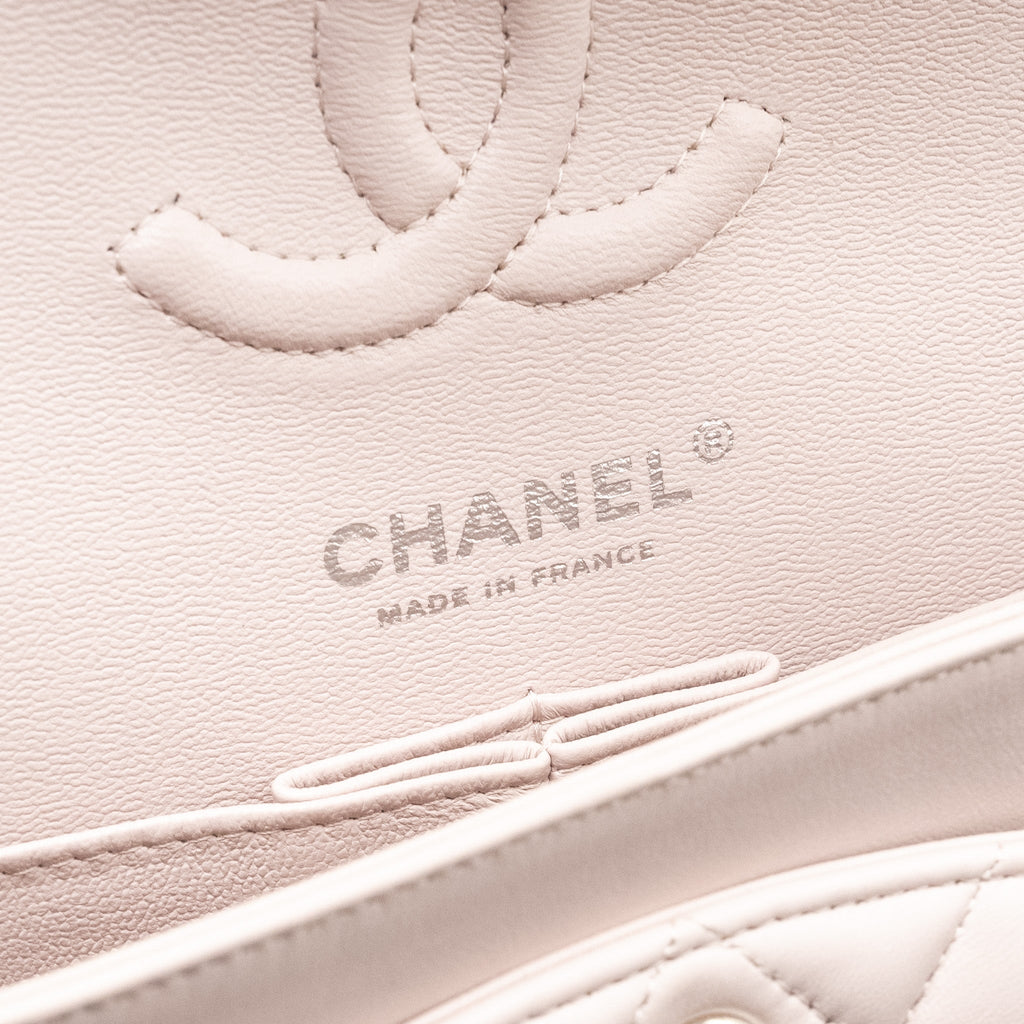 CHANEL SMALL CLASSIC DOUBLE FLAP BAG LAMBSKIN LIGHT PURPLE SHW (MICROCHIP)