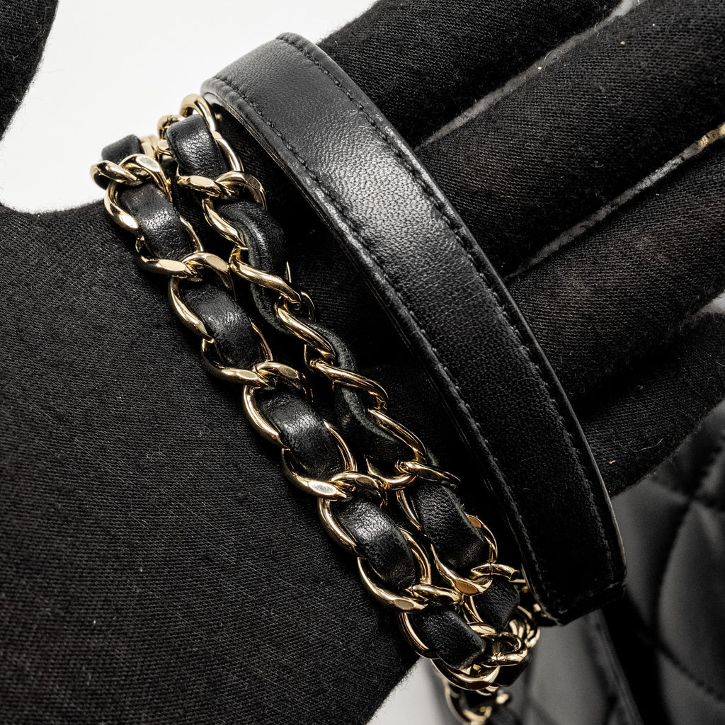CHANEL SMALL TRENDY CC FLAP BAG LAMBSKIN BLACK GHW