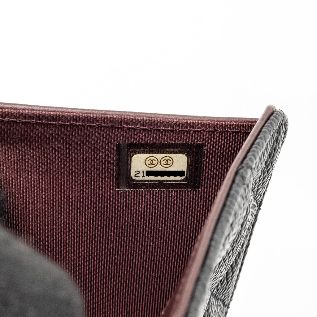 CHANEL COMPACT LONG WALLET CAVIAR BLACK GHW