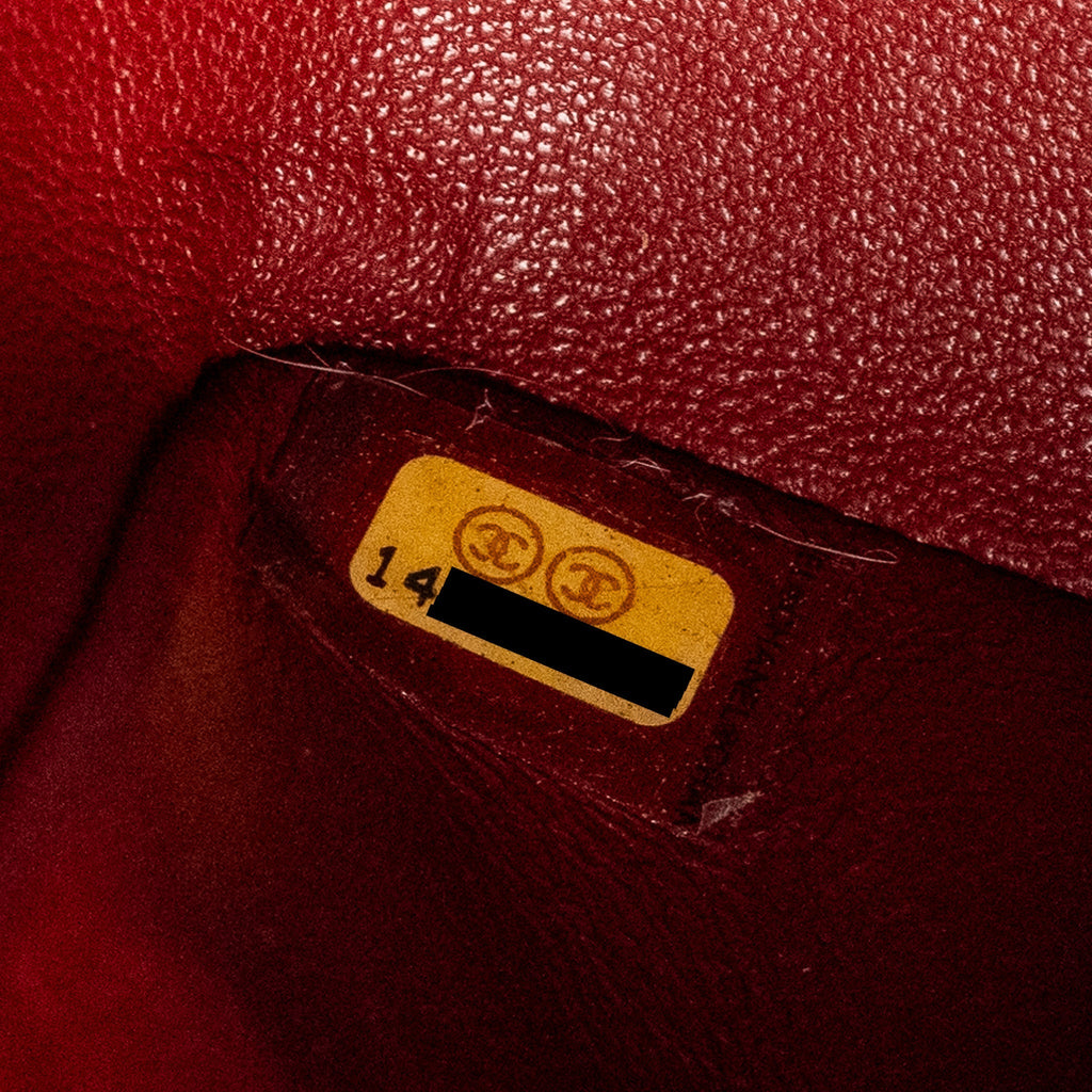 CHANEL MINI SQUARE FLAP BAG CAVIAR RED SHW