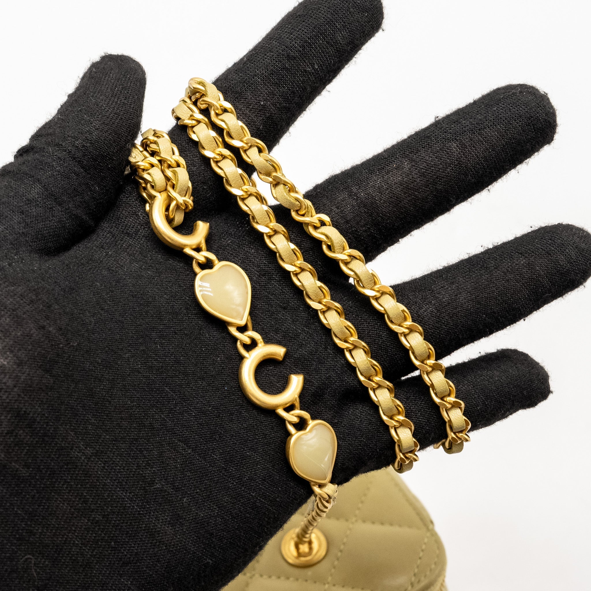 CHANEL COCO LETTER LONG VANITY WITH CHAIN LAMBSKIN GREEN GHW (MICROCHIP)