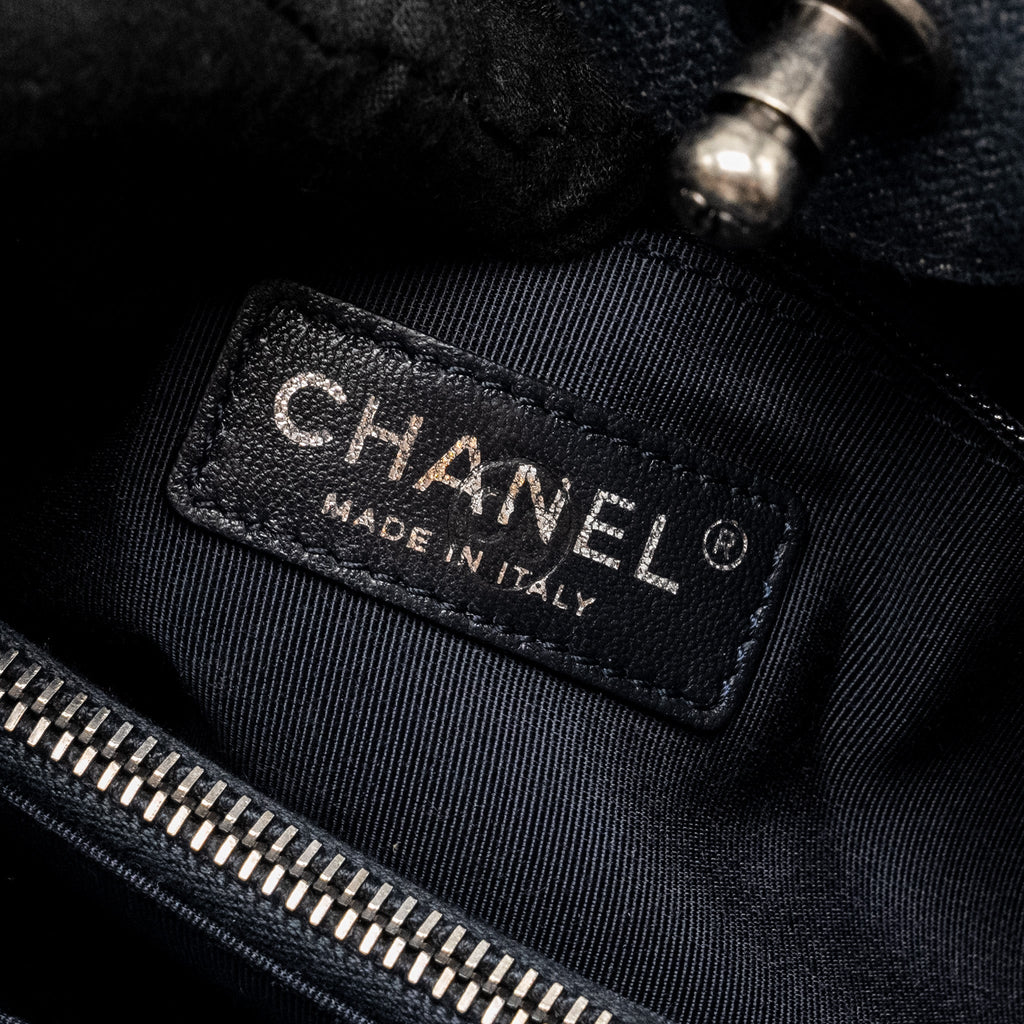 CHANEL 15P BOY CHEVRON SHOPPING TOTE BAG DENIM/ LAMBSKIN BLUE RUTHENIUM HARDWARE