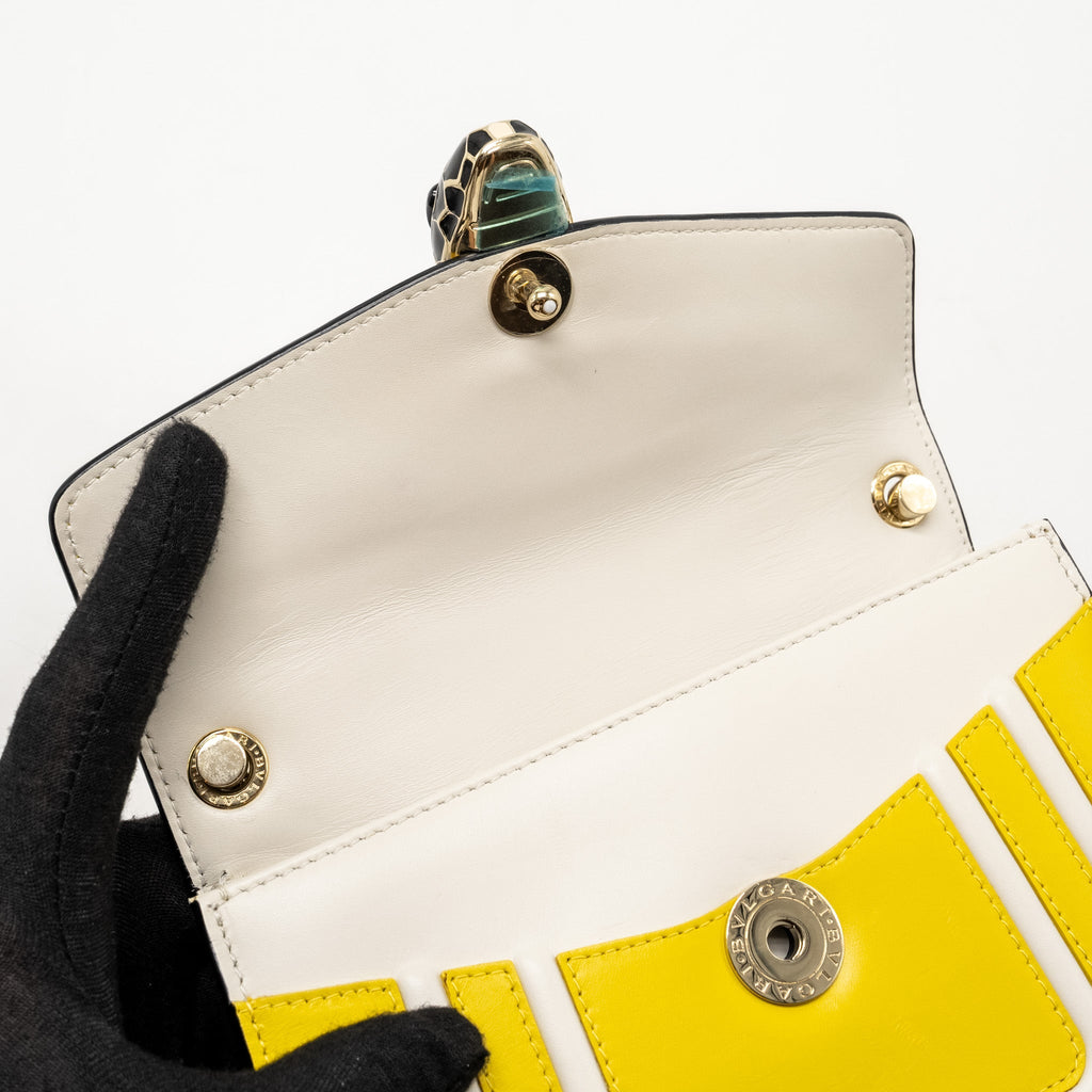BVLGARI SERPENTI FOREVER CROSSBODY BAG CALFSKIN YELLOW/WHITE LGHW