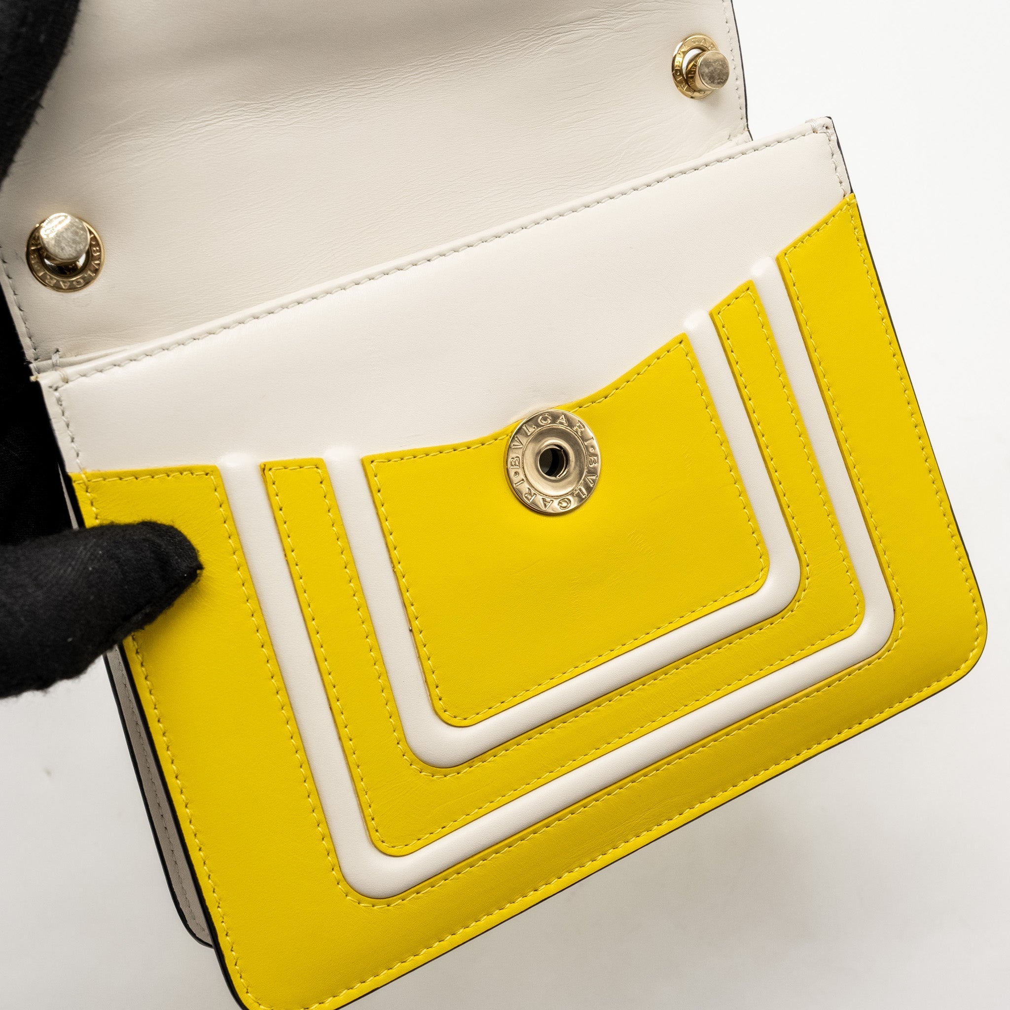 BVLGARI SERPENTI FOREVER CROSSBODY BAG CALFSKIN YELLOW/WHITE LGHW