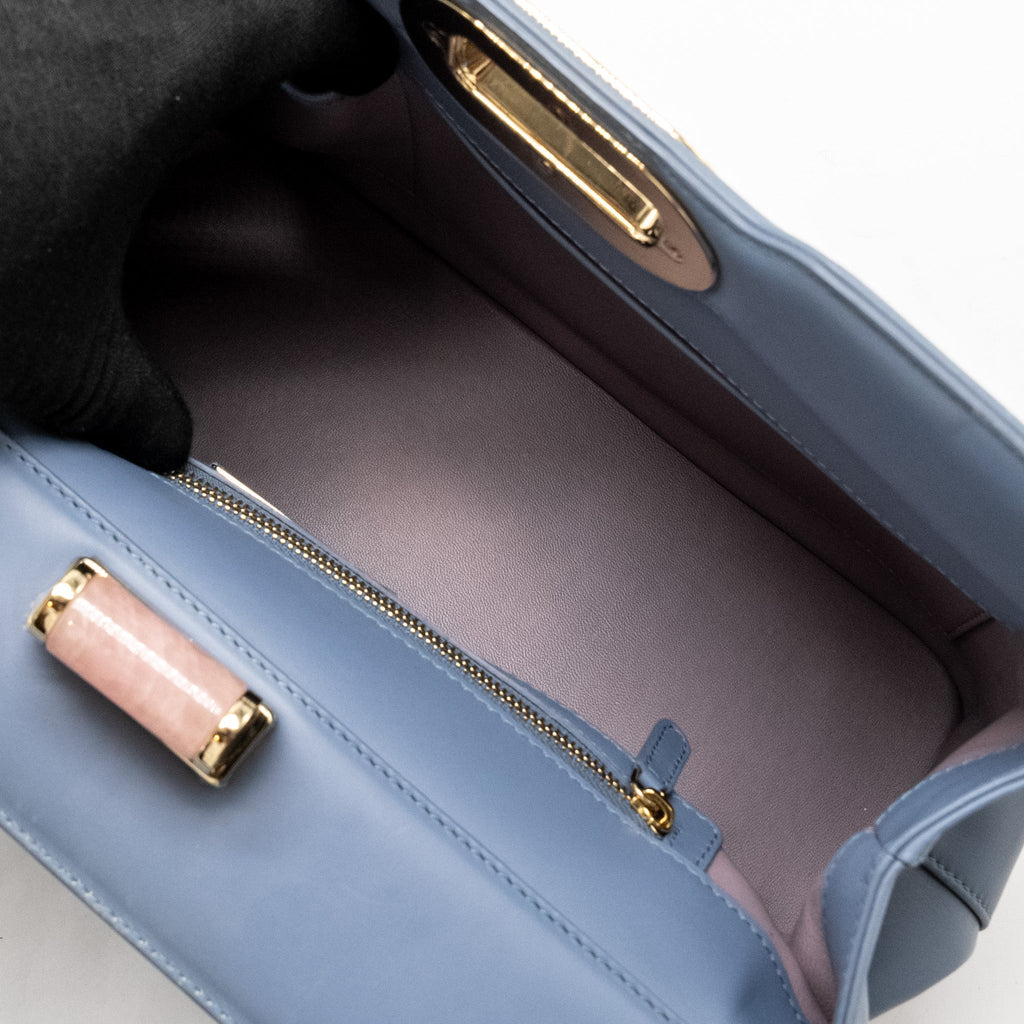 BVLGARI ISABELLA ROSSELLINI BAG LEATHER BLUE/LIGHT PURPLE GHW