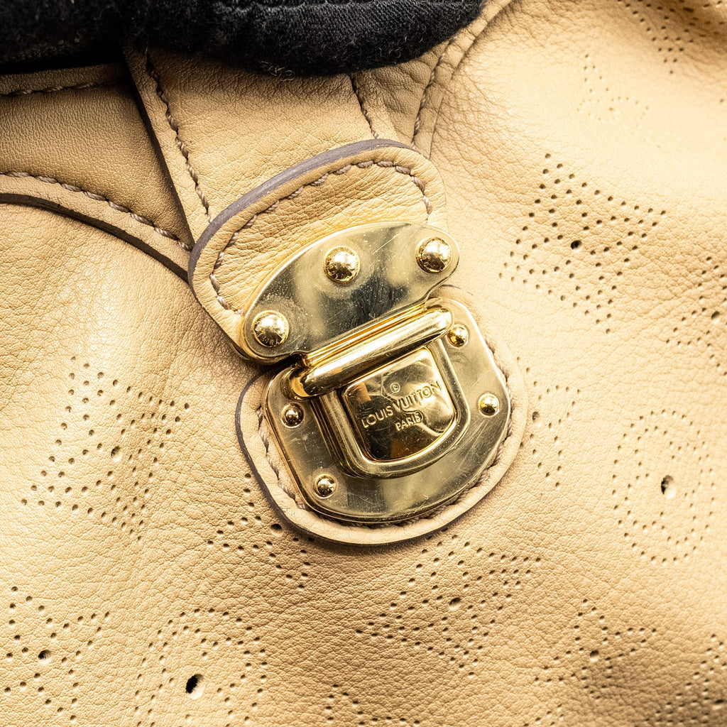 LOUIS VUITTON MAHINA HOBO BAG CALFSKIN BEIGE GHW