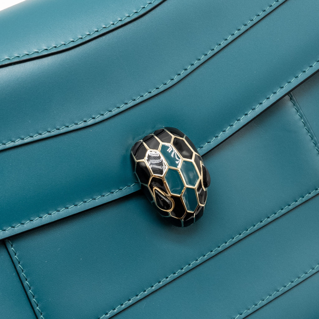 BVLGARI SERPENTI FOREVER BAG CALFSKIN GREEN LGHW