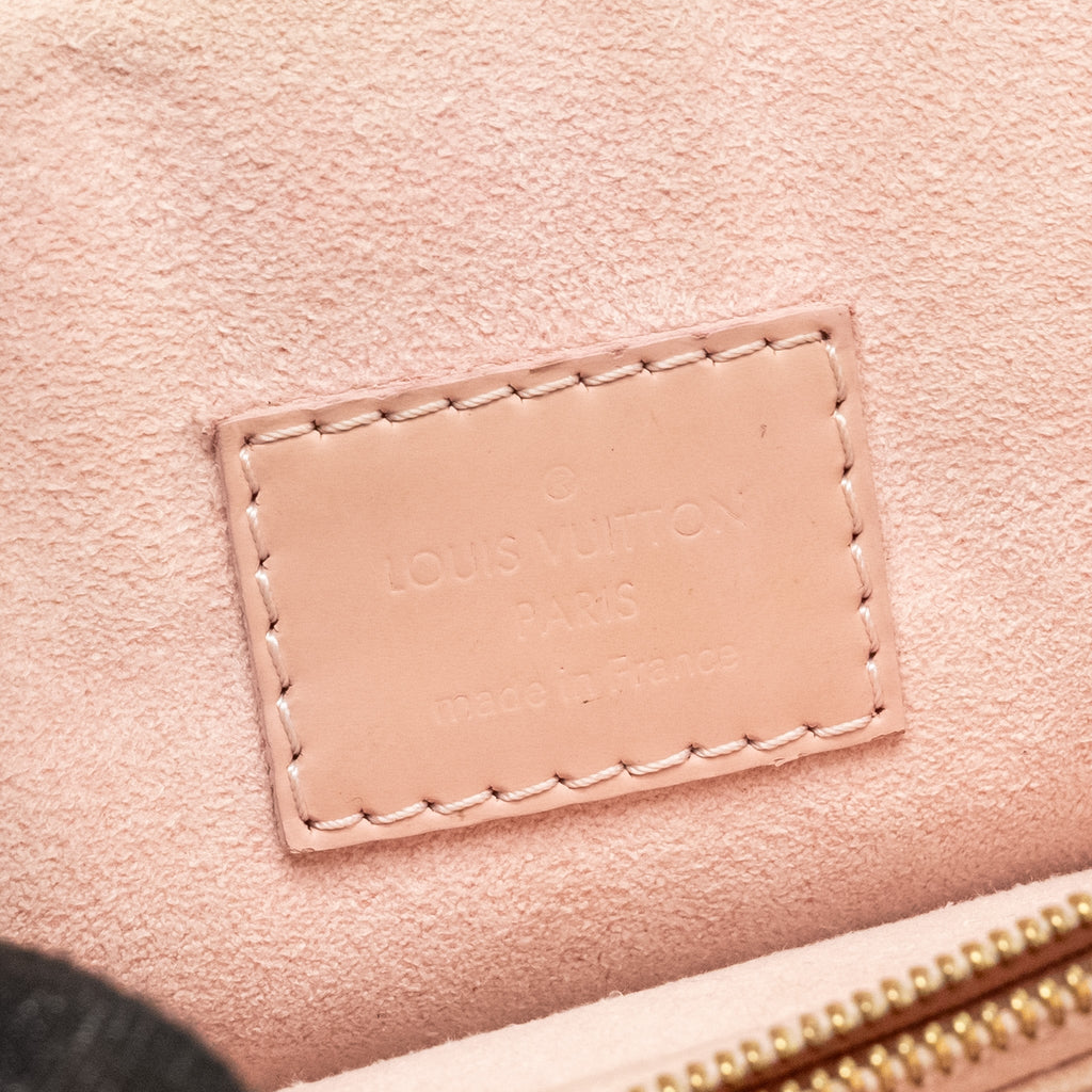 LOUIS VUITTON POCHETTE CAISSA DAMIER EBENE/PINK CANVAS GHW
