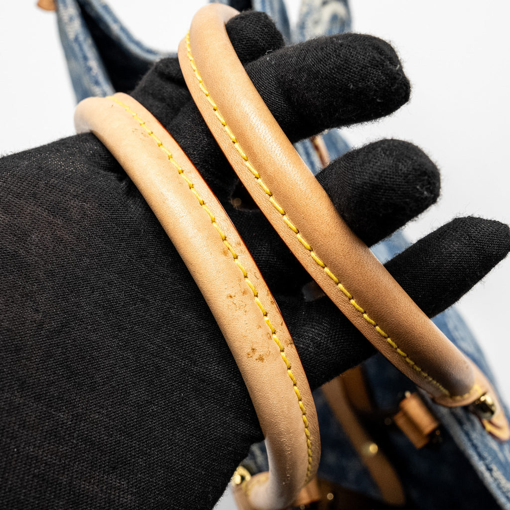 LOUIS VUITTON ONTHEGO MM REMIX MONOGRAM DENIM BLUE GHW