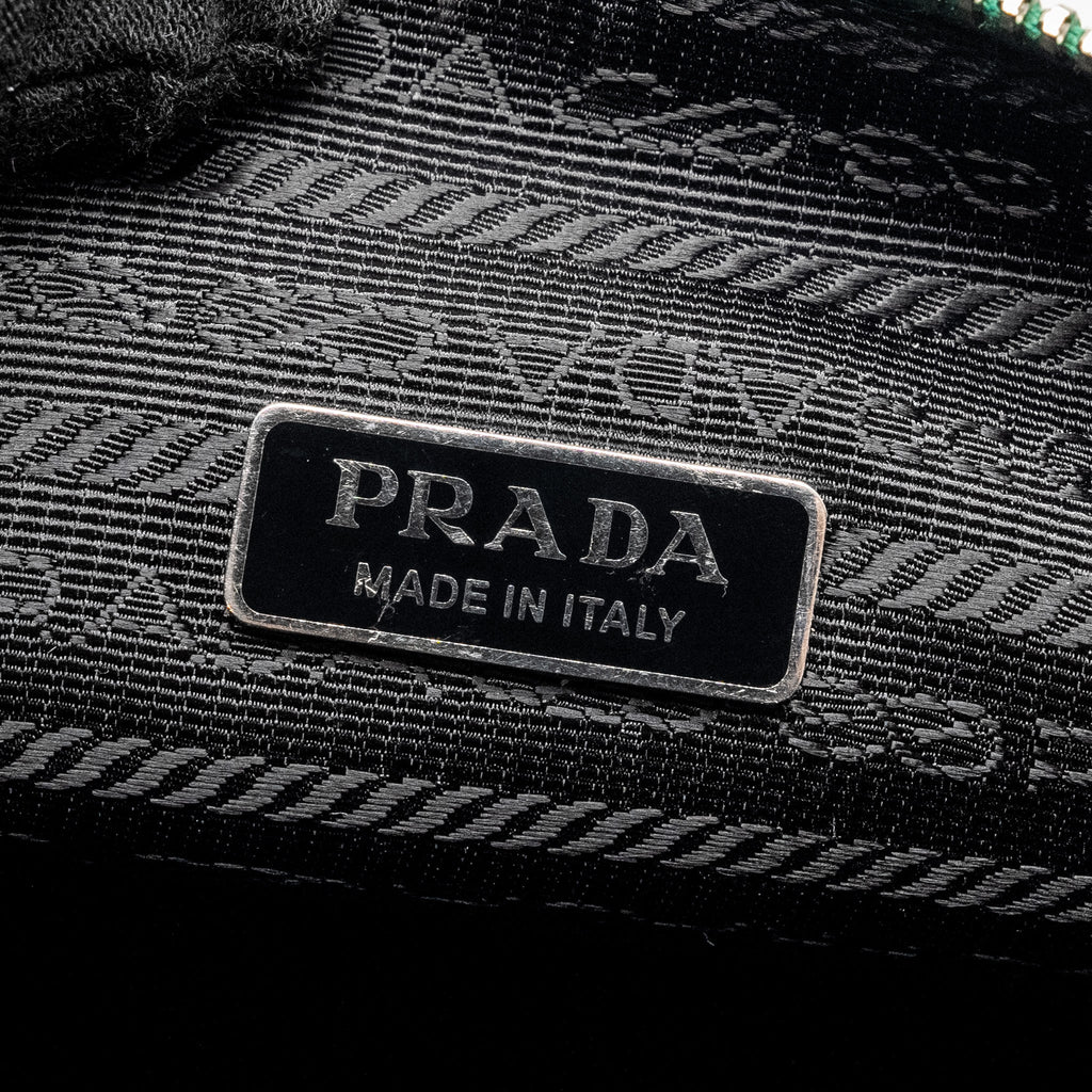 PRADA TRIANGLE SHOULDER BAG LEATHER GREEN SHW