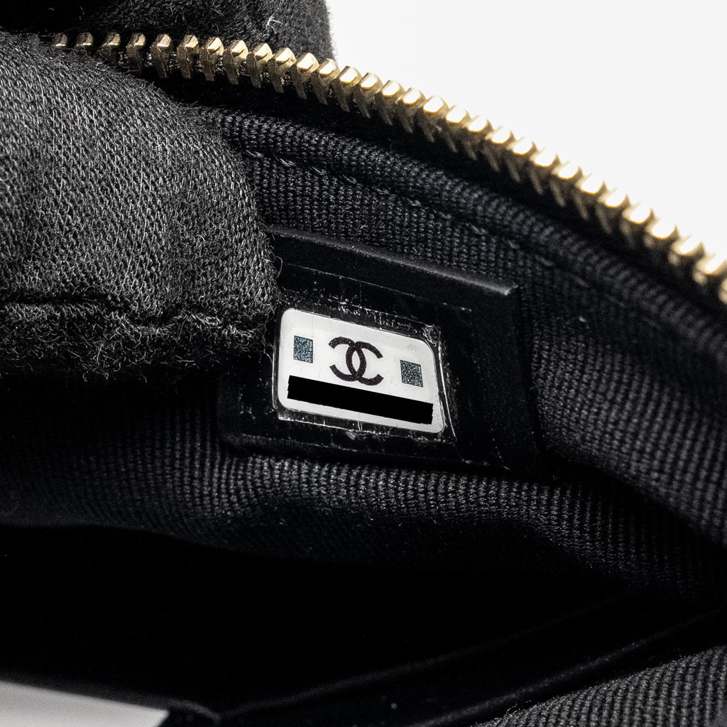 CHANEL 31 WALLET ON CHAIN SHINY CALFSKIN BLACK LGHW (MICROCHIP)