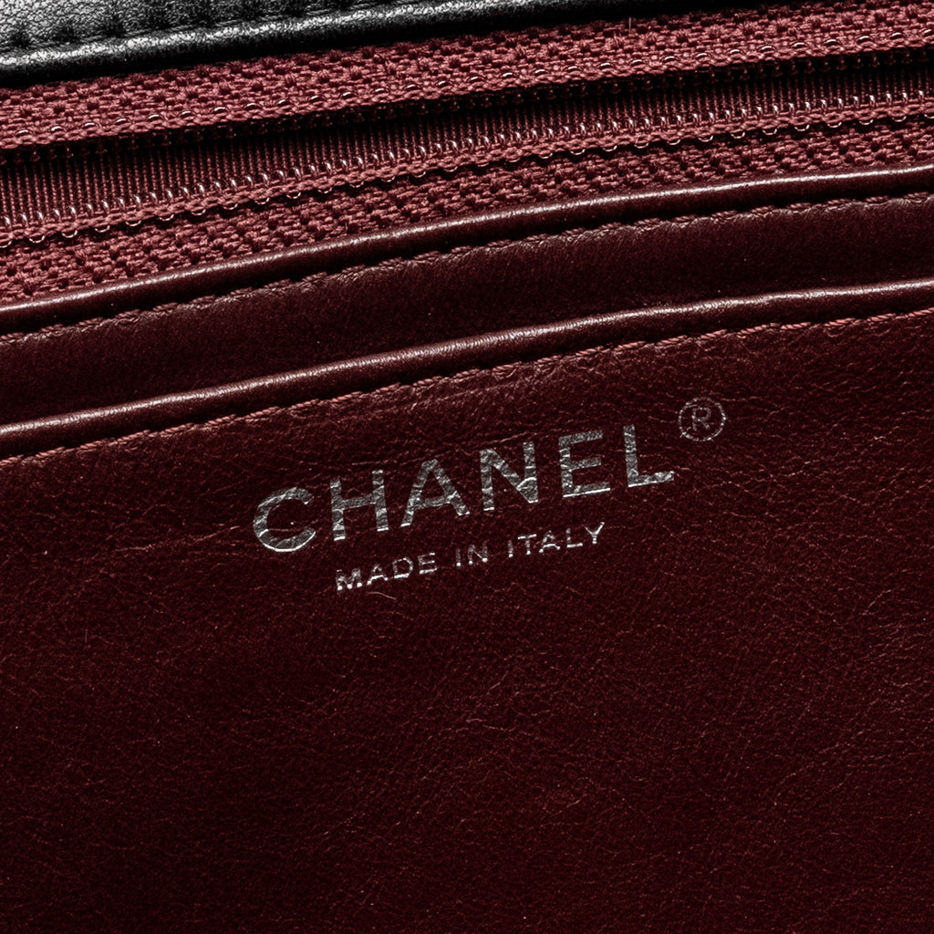 CHANEL JUMBO CLASSIC SINGLE FLAP BAG LAMBSKIN BLACK SHW