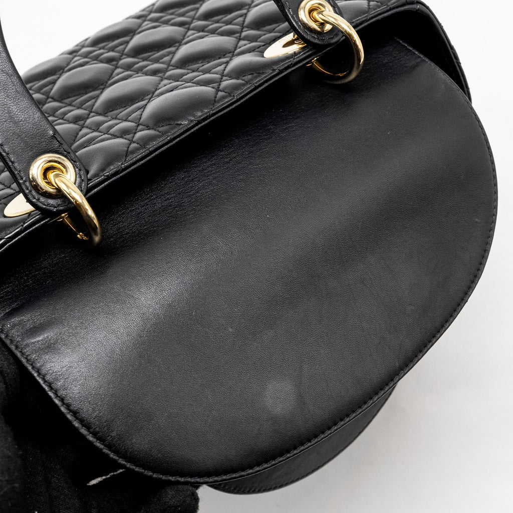 DIOR MEDIUM LADY DIOR LAMBSKIN BLACK LGHW