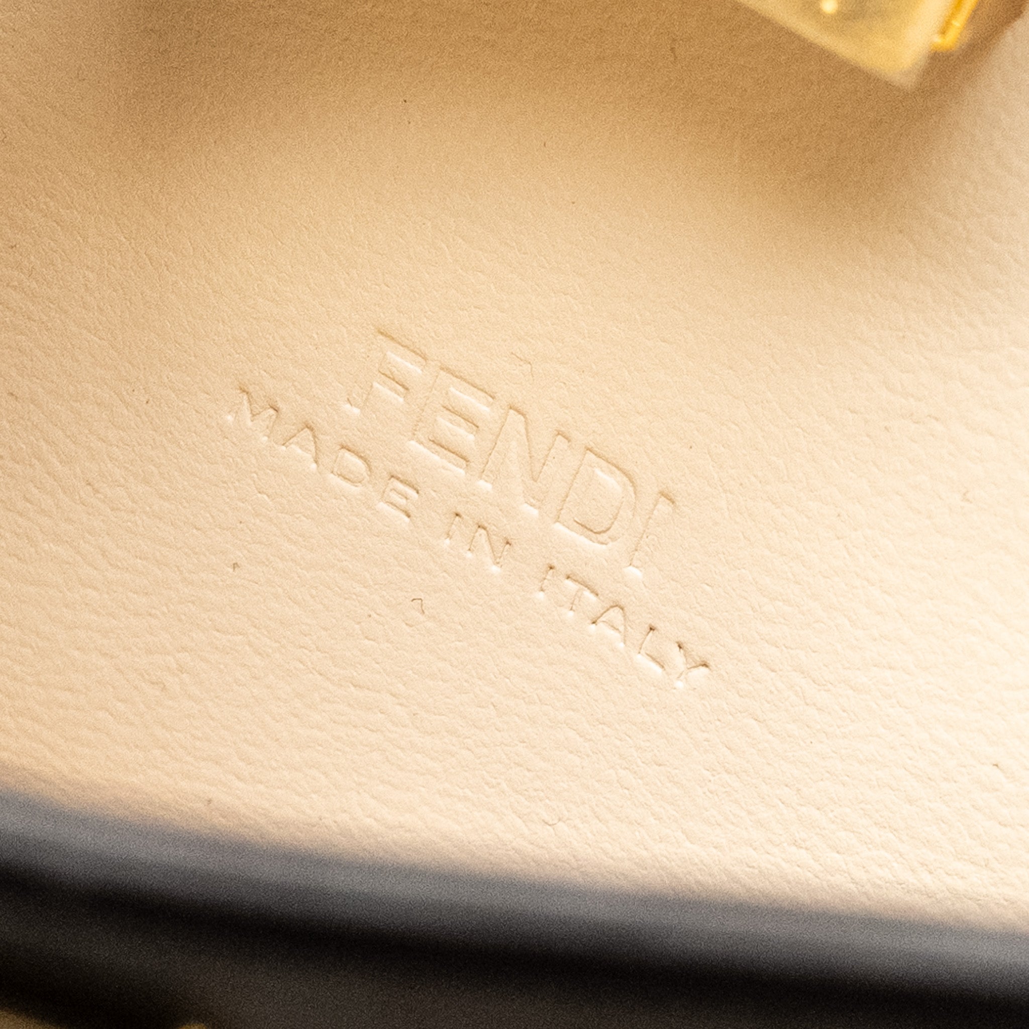 FENDI NANO PEEKABOO LAMBSKIN WHITE GHW
