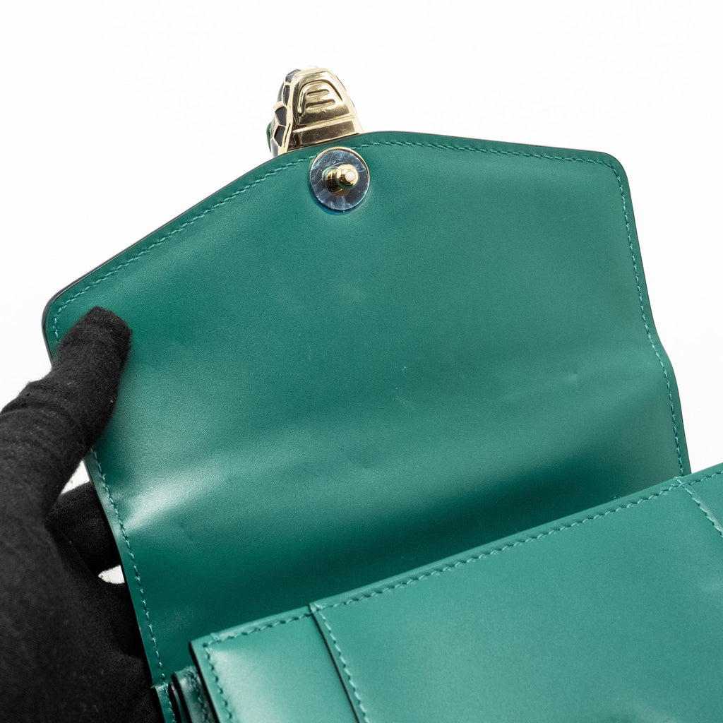 BVLGARI SERPENTI FOREVER TOP HANDLE CALFSKIN GREEN GHW