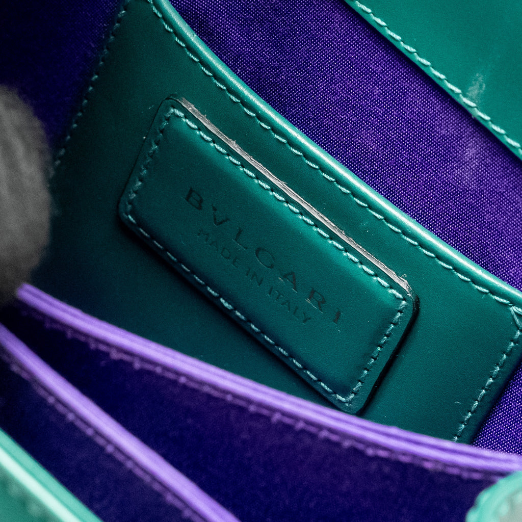 BVLGARI SERPENTI FOREVER TOP HANDLE CALFSKIN GREEN GHW