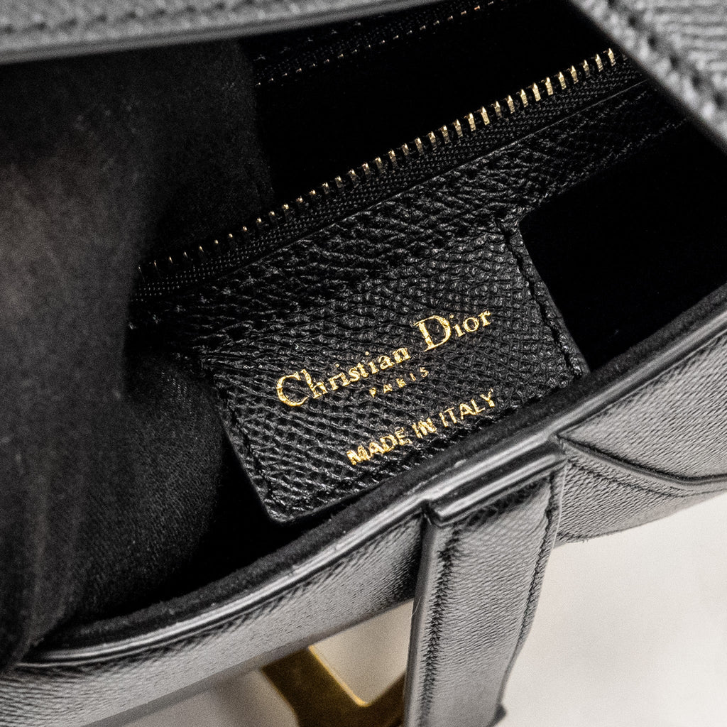 DIOR MEDIUM SADDLE BAG CALFSKIN BLACK GHW