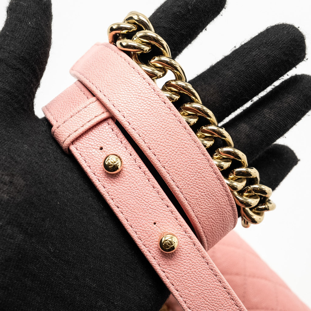CHANEL MEDIUM BOY BAG CAVIAR PINK LGHW