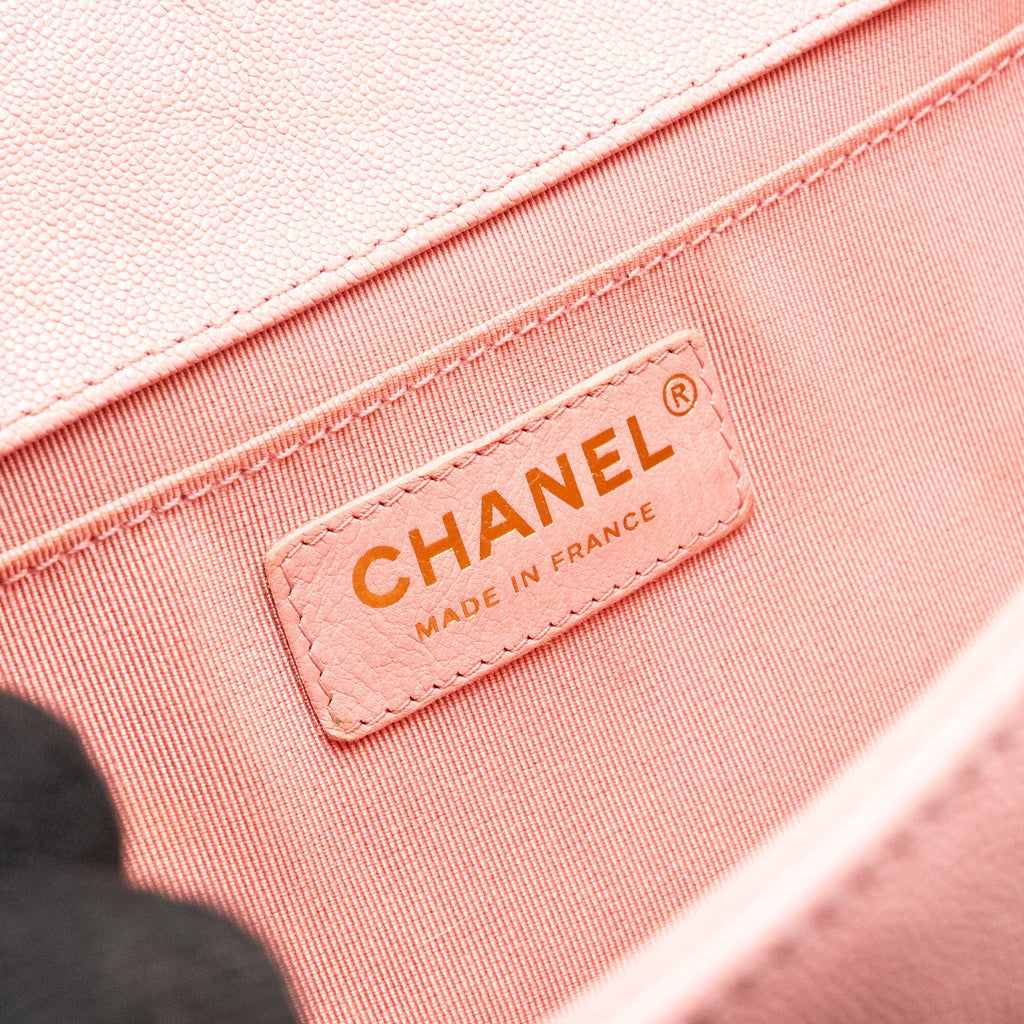 CHANEL MEDIUM BOY BAG CAVIAR PINK LGHW