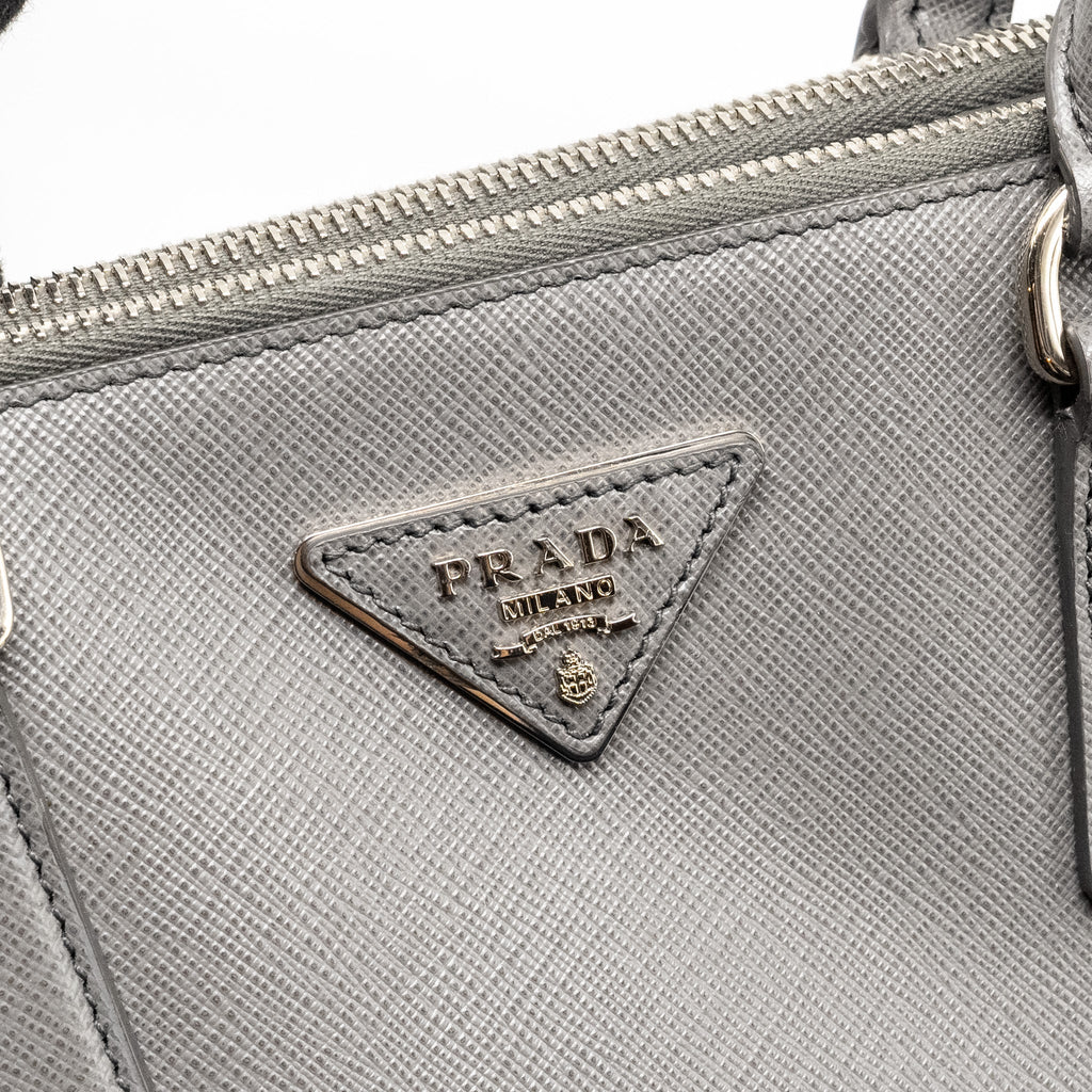 PRADA GALLERIA SAFFIANO TOTE BAG CALFSKIN GREY SHW
